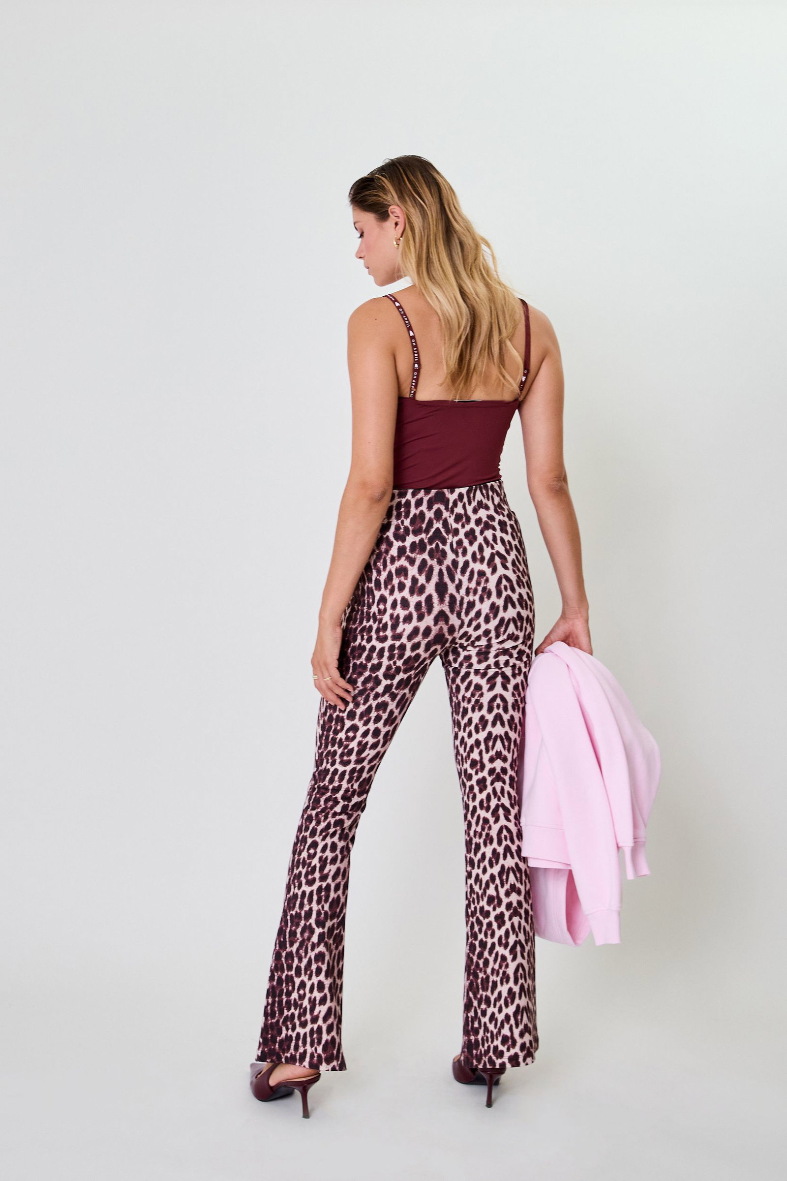 Oh April Tia Bootcut Leggings Leo Cherrywood #5
