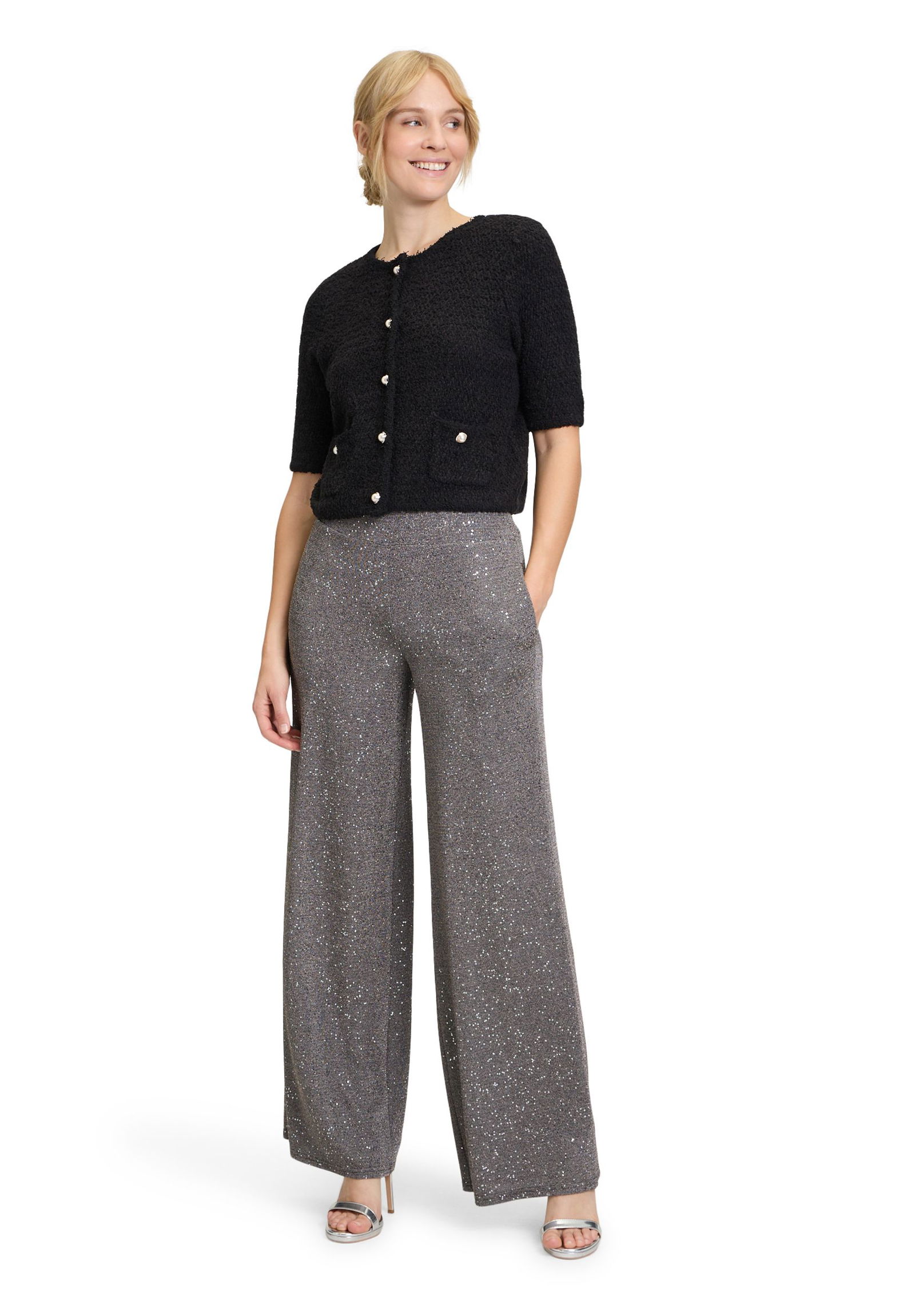Vera Mont |  Modern fit Hose | 44 | schwarz/gold