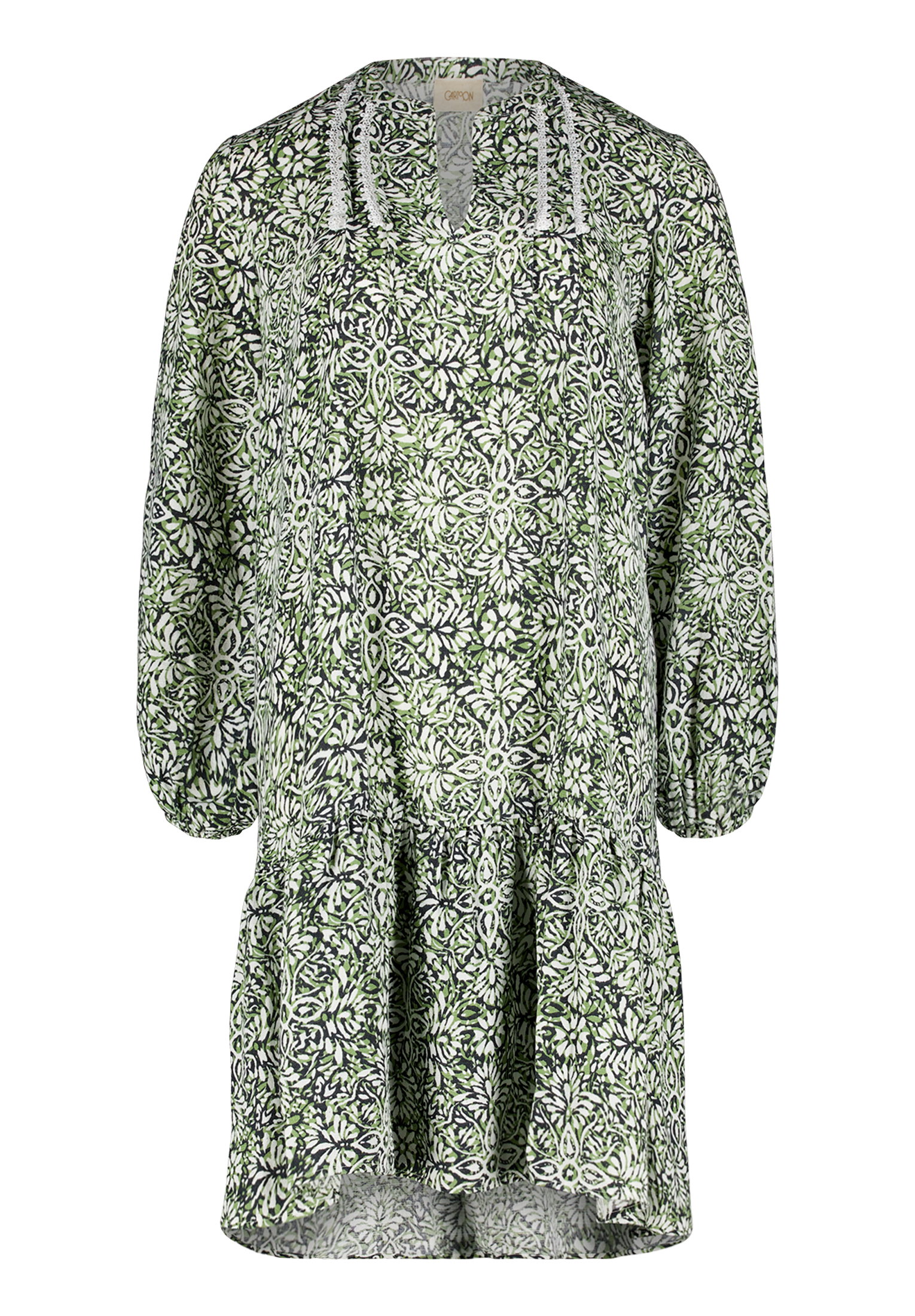 Kleid Kurz 1/1 Arm, Cream/Green #1