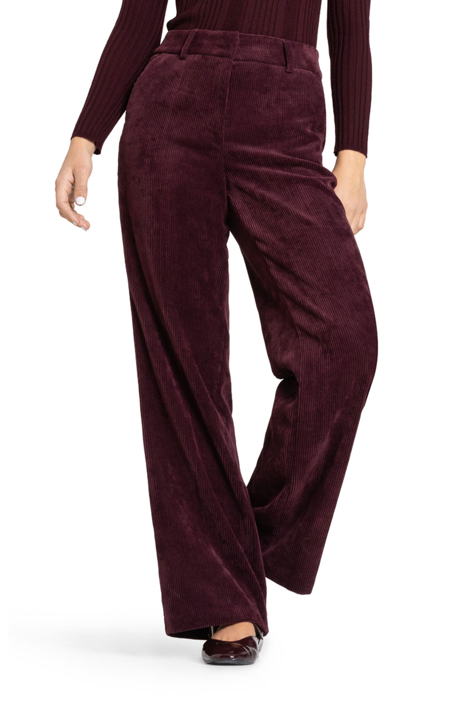 Cambio | Cambio Regular Fit Stoffhose "Amelie" | 42/32 | burgundy lipstick