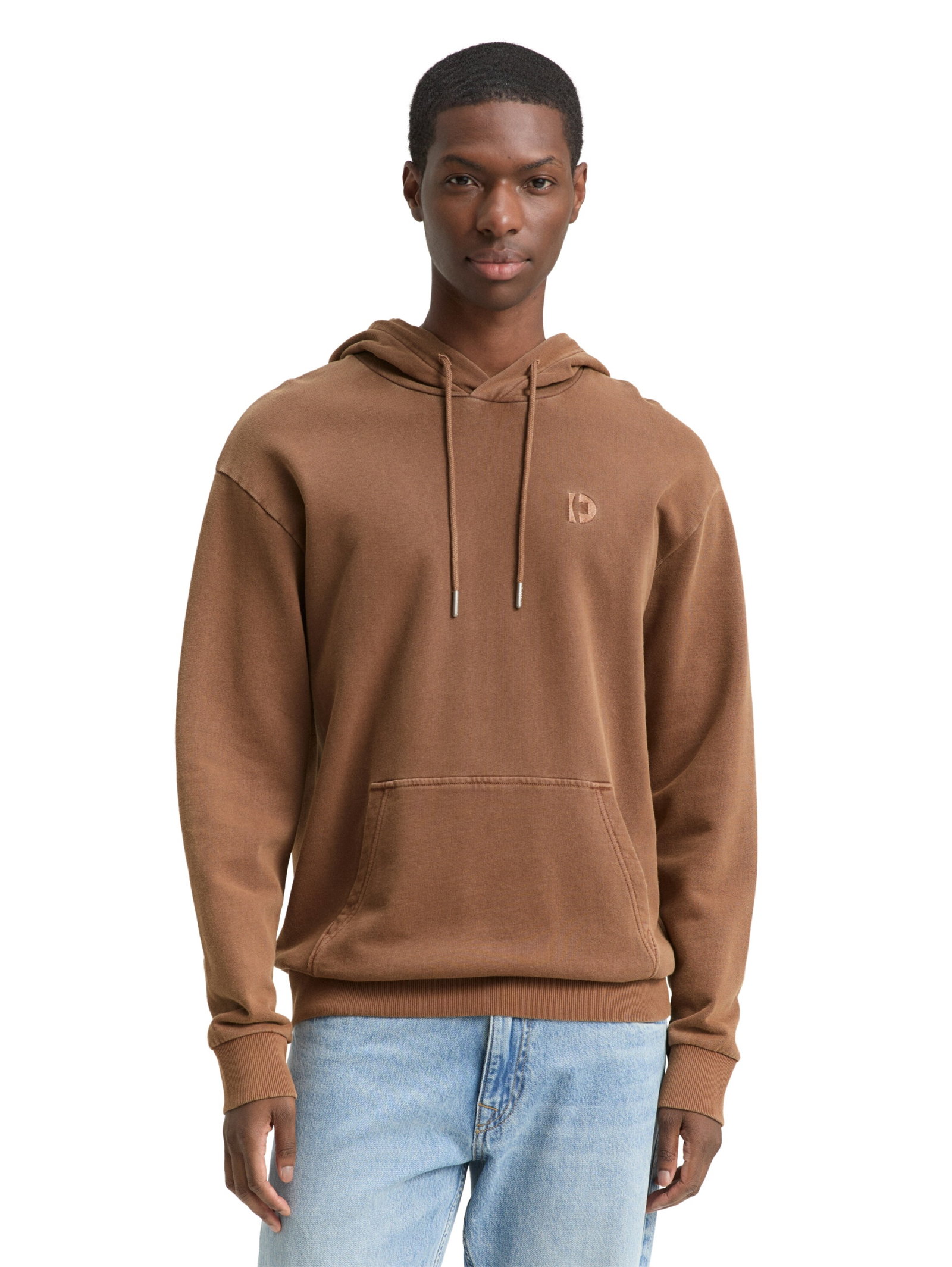 overdyed hoodie with embroider, Golden Clay #5