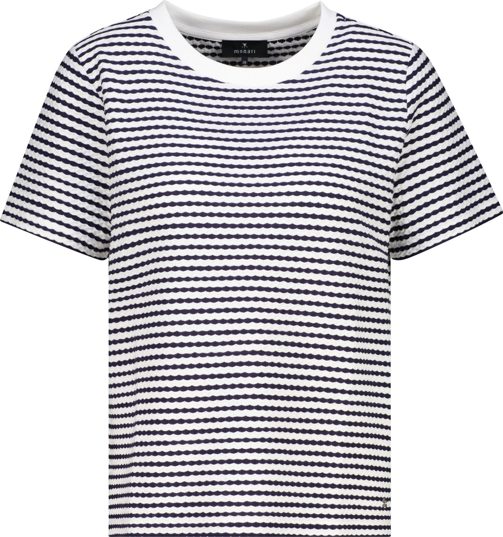 Monari |  T-Shirt, marine ringel | 36