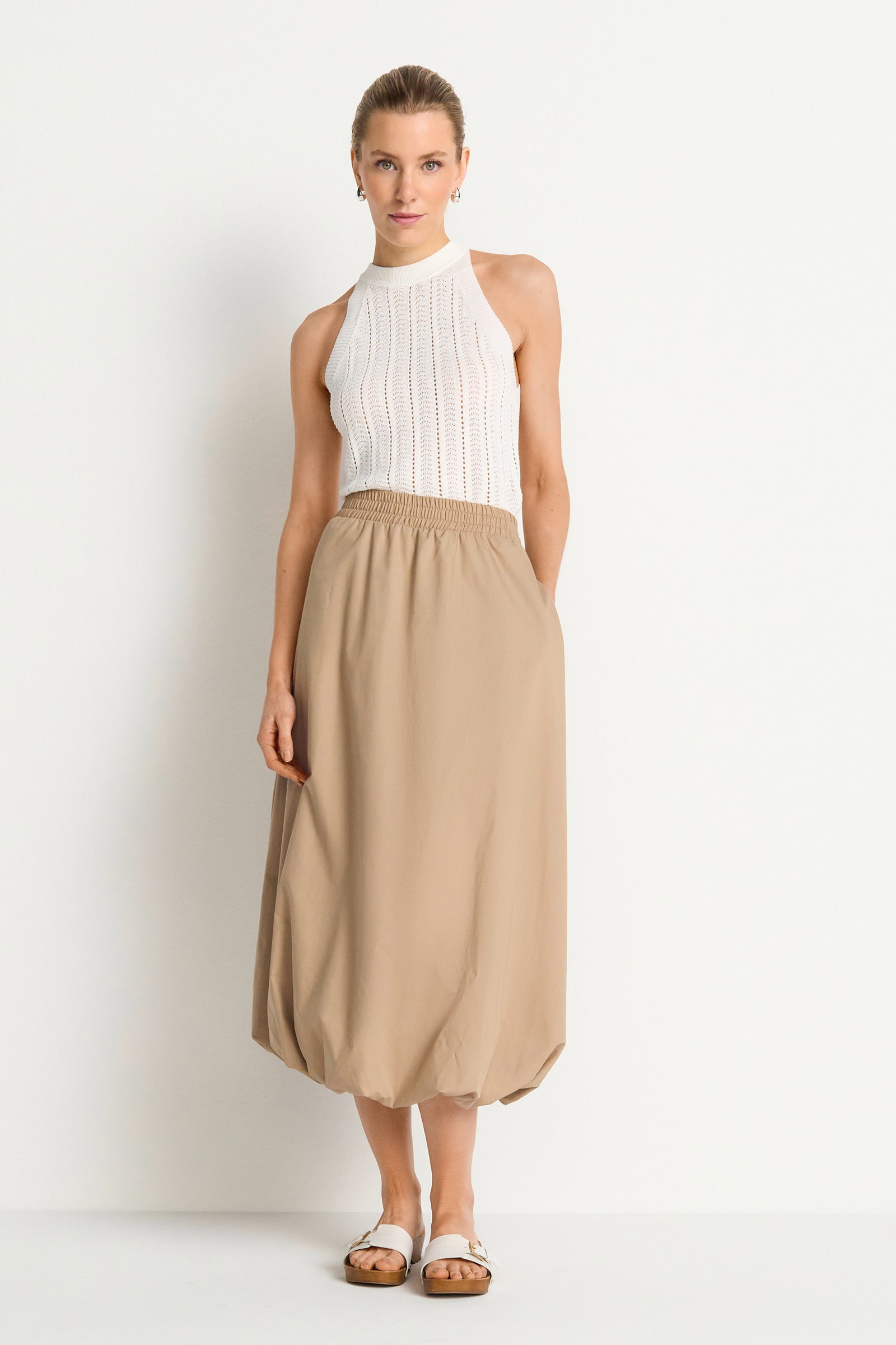 Balloon Cotton Skirt, caffee latte #2