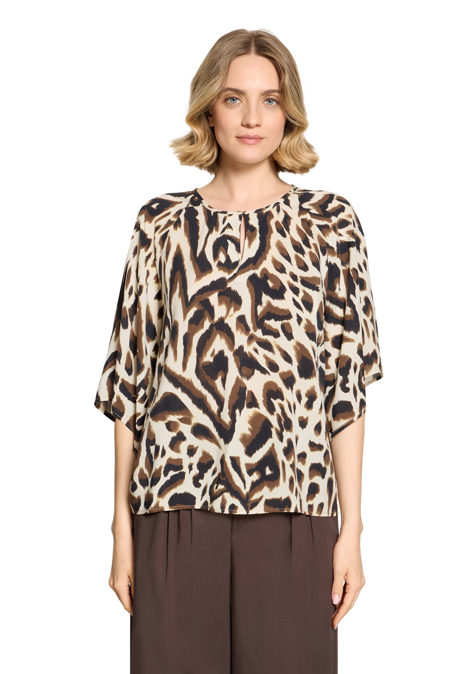 Bluse Kurz 1/2 Arm, Nature/Khaki #3