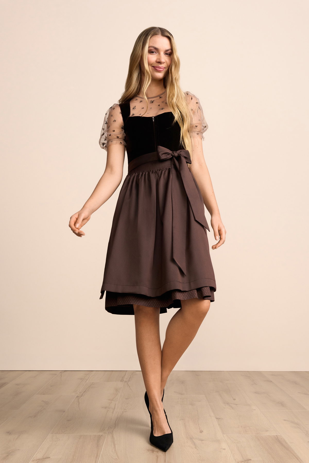 Krüger Dirndl Mididirndl Delvara mit Samtmieder 60cm #4
