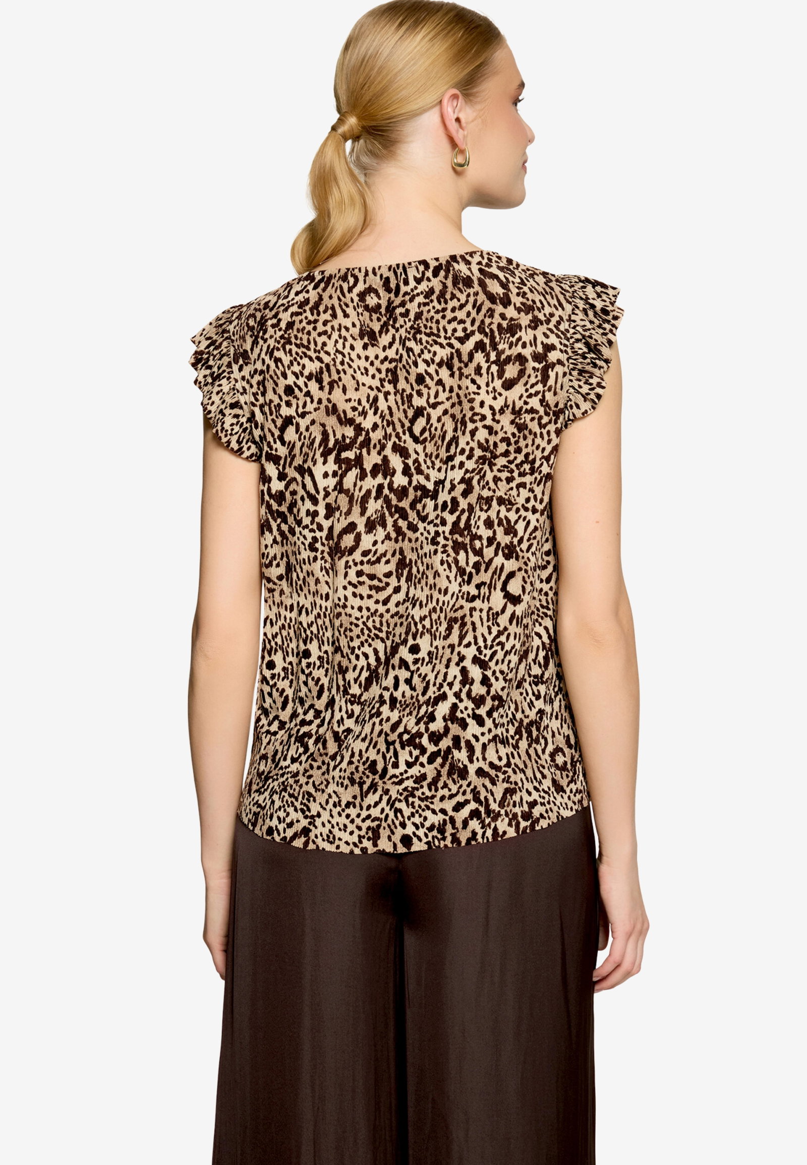 Shirt Kurz 1/2 Arm, Beige/Brown #3