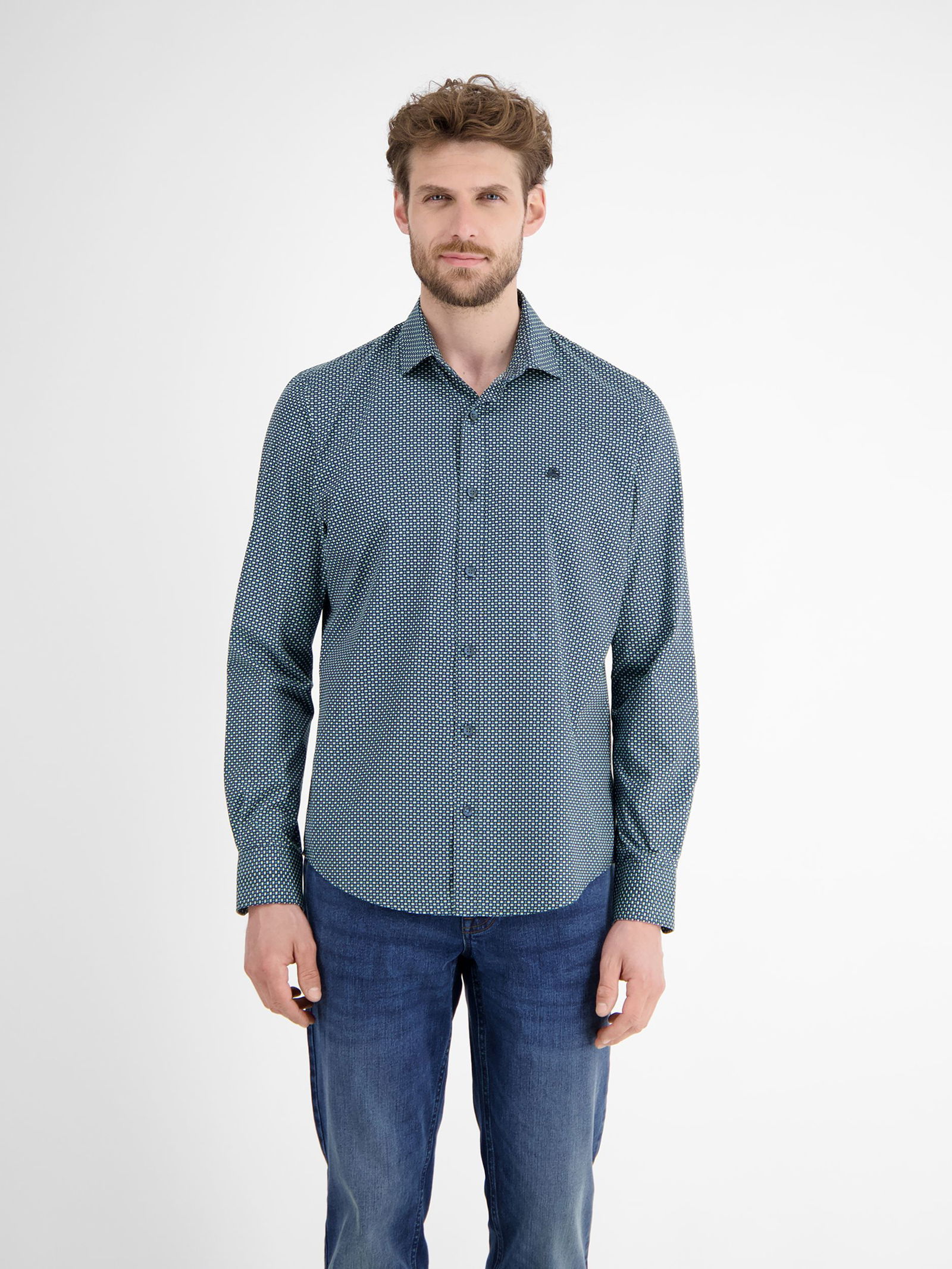  | HEMD 1/1 ARM, FJORD BLUE | XXL