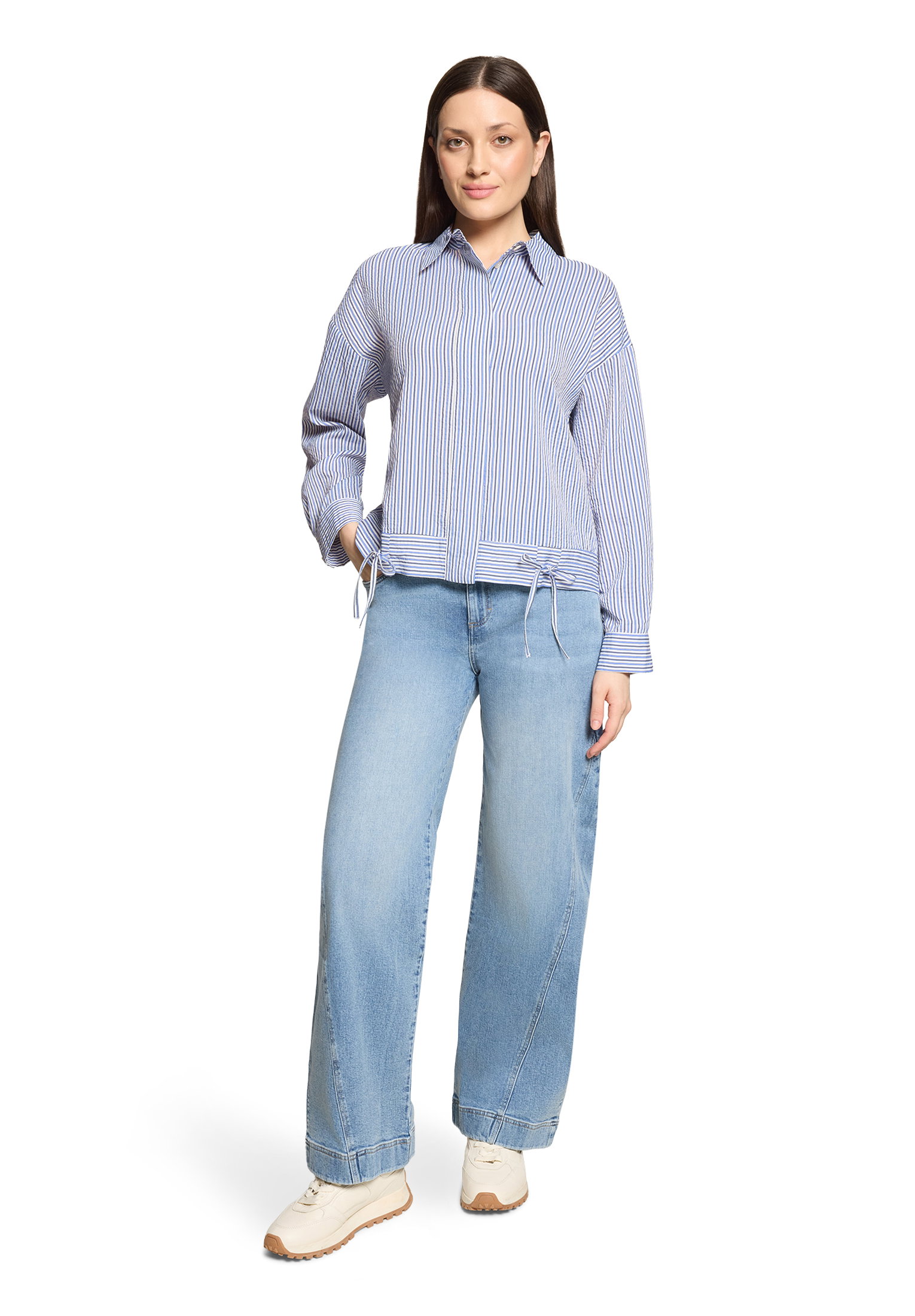 Bluse Kurz 1/1 Arm, Blue/White #5