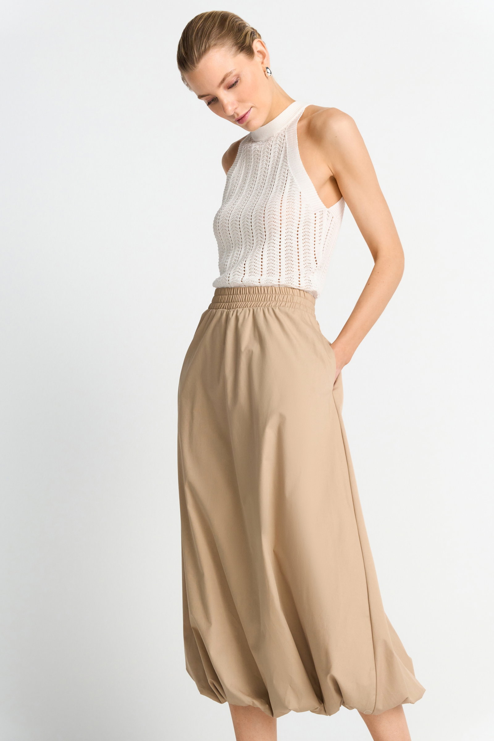 Balloon Cotton Skirt, caffee latte #3