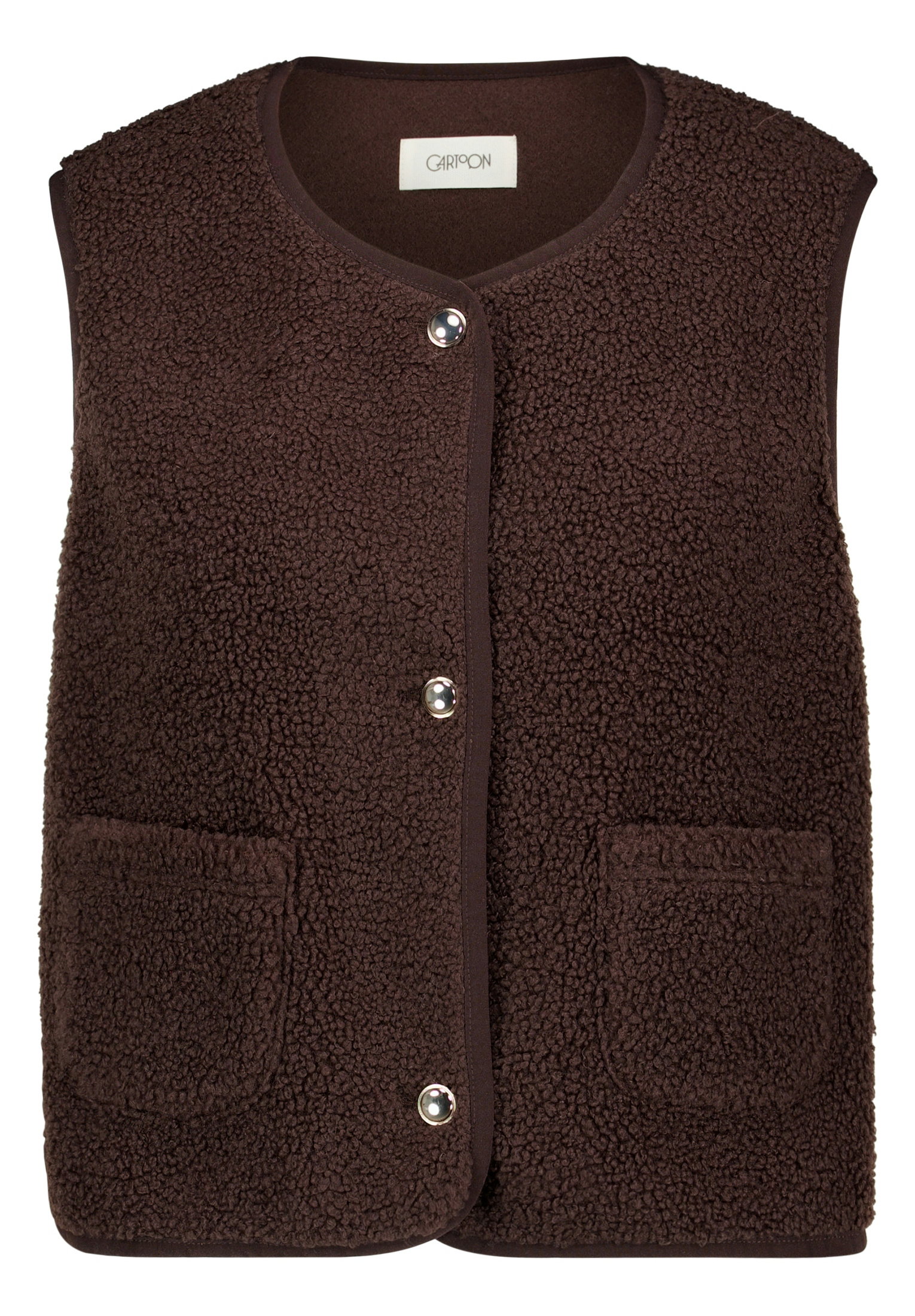 Sweat Jacke Kurz ohne Arm, Black Coffee #1