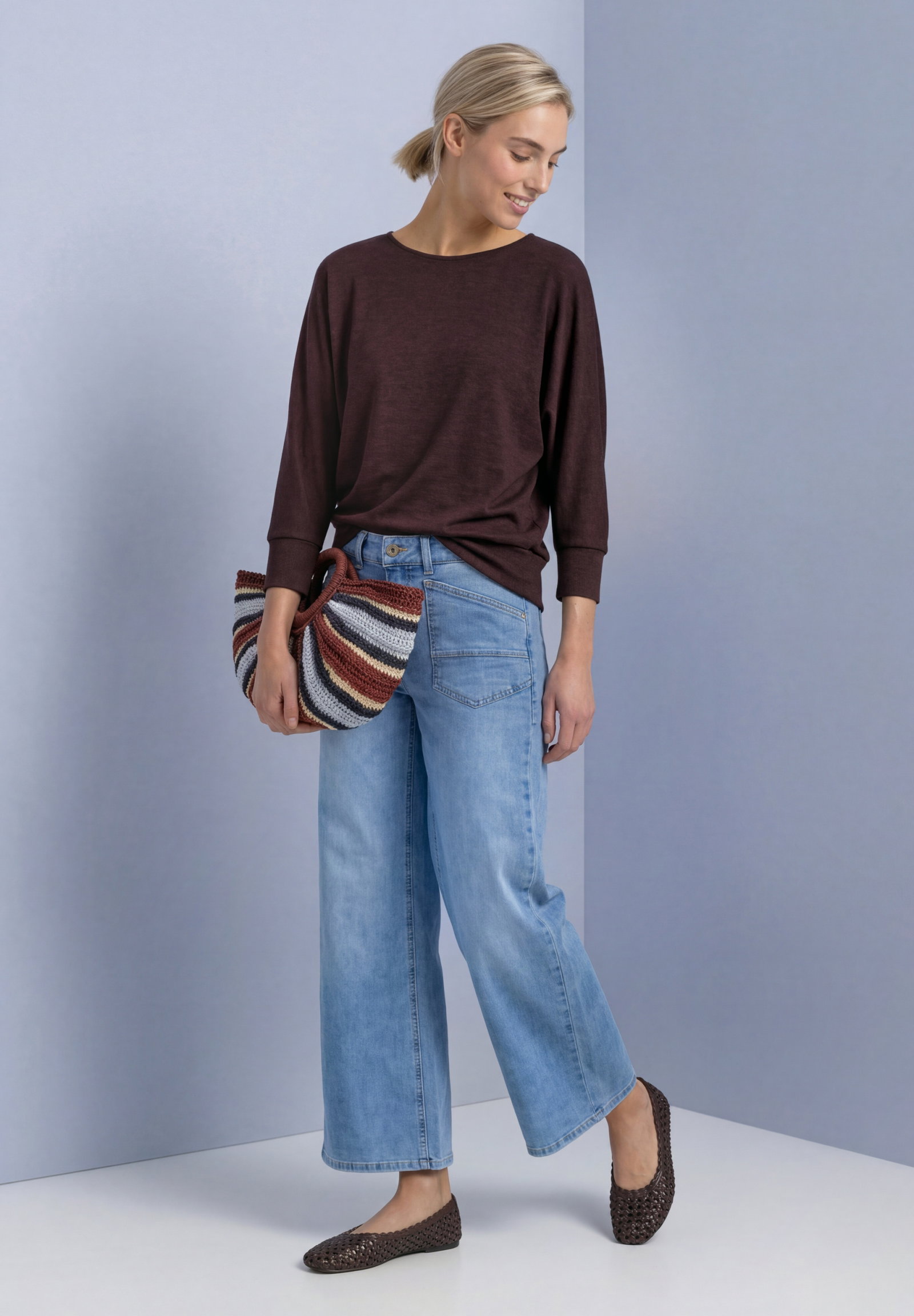 melange batwing shirt, rustic rouge mel. #5