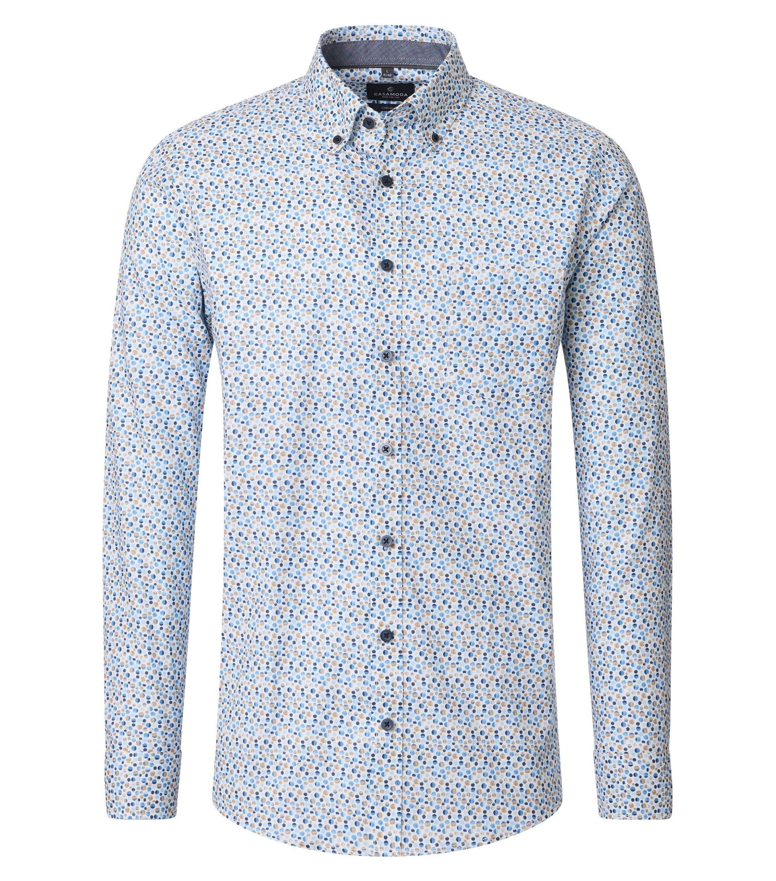 Casa Moda |  Casa Moda Hemd Regular Fit  | L | beige