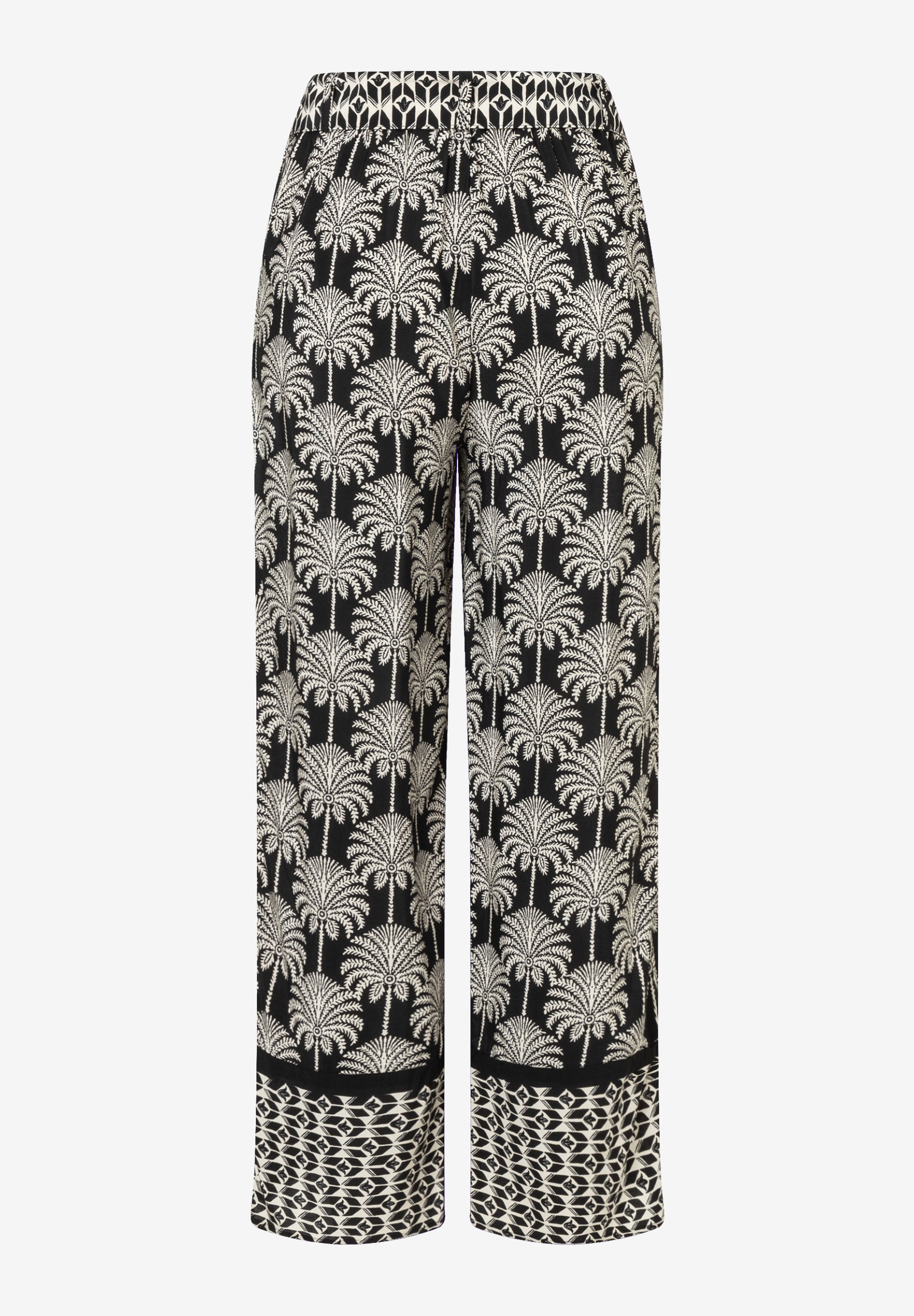 Viscose Print Culotte Pants, twotone palm print #2