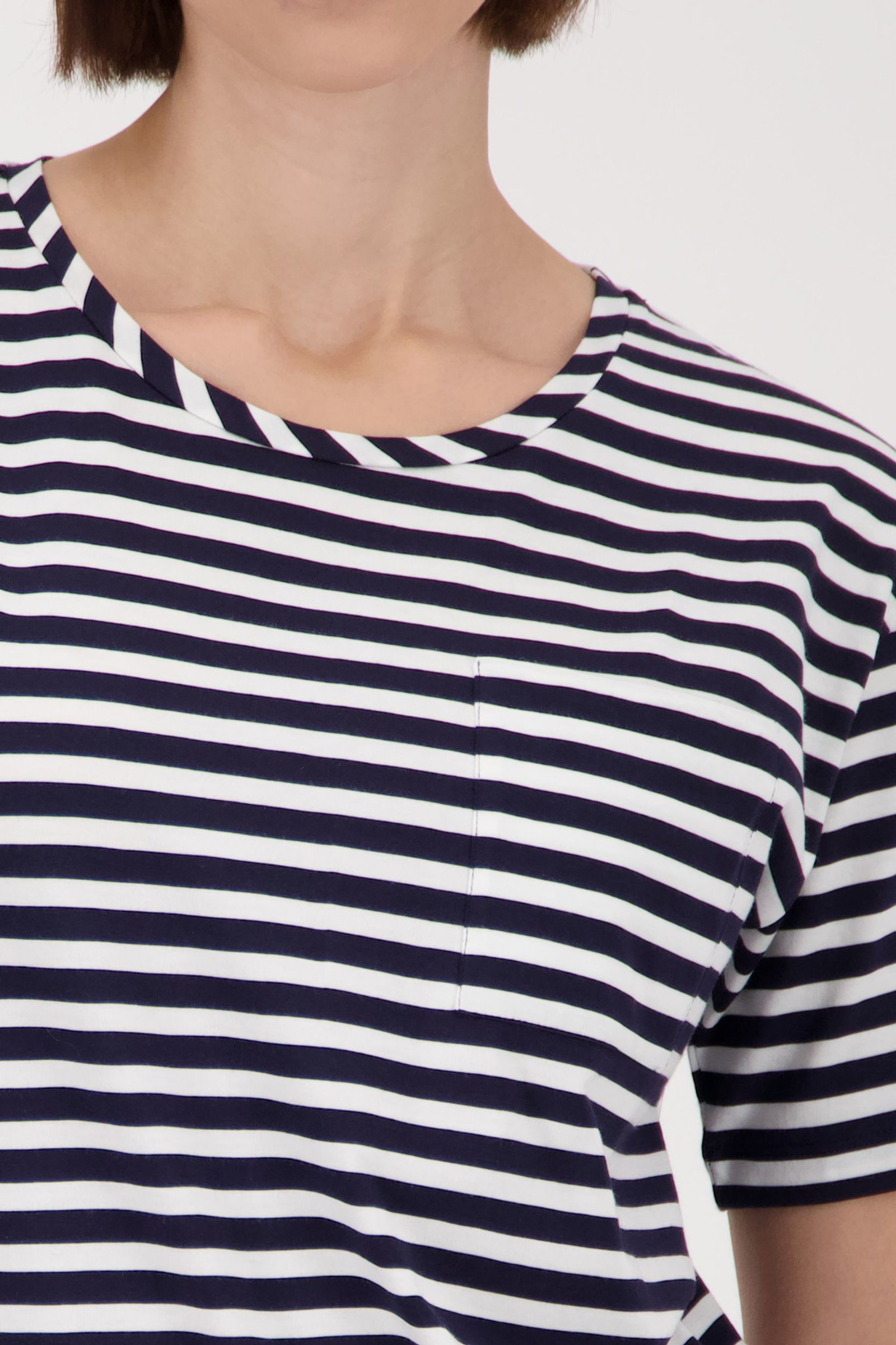 Monari |  T-Shirt, marine ringel | 42