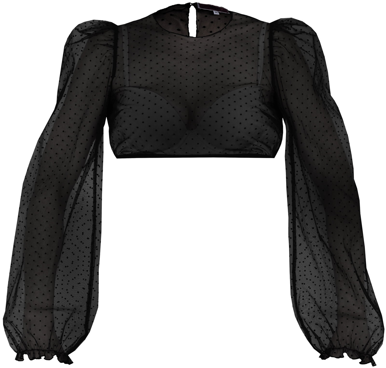 MarJo Dirndlbluse Kinding Langarm Puffarm schwarz #1
