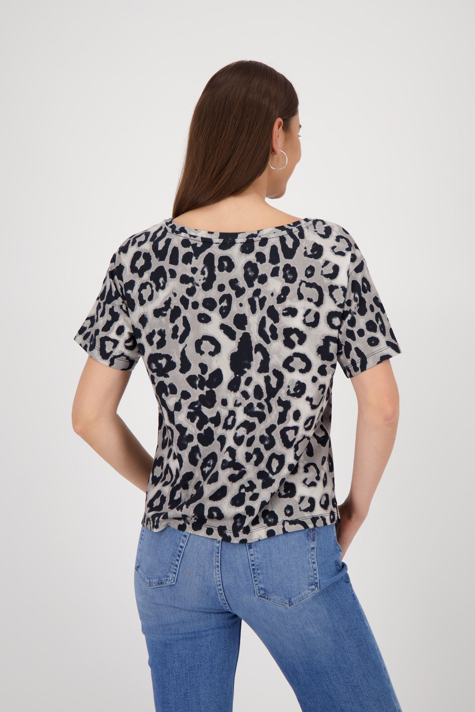 Monari | T-ShirtT-Shirt, greige gemustert | 46 | light sand ringel