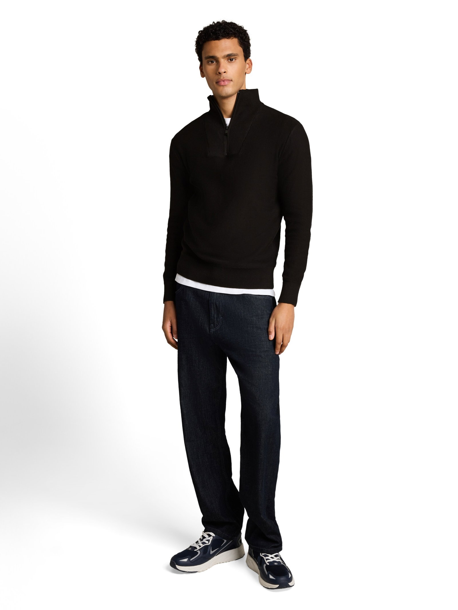basic knit troyer, Black #9