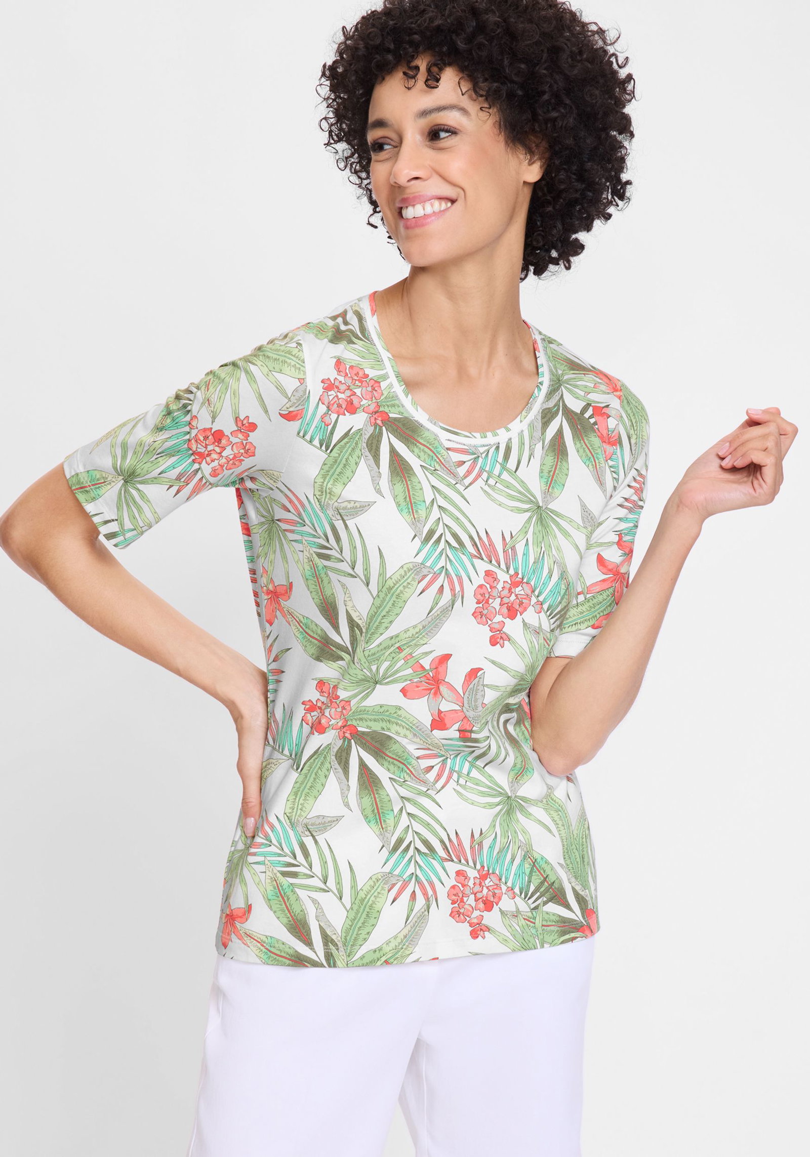 |  T-Shirt Short Sleeves, White | 46 | white