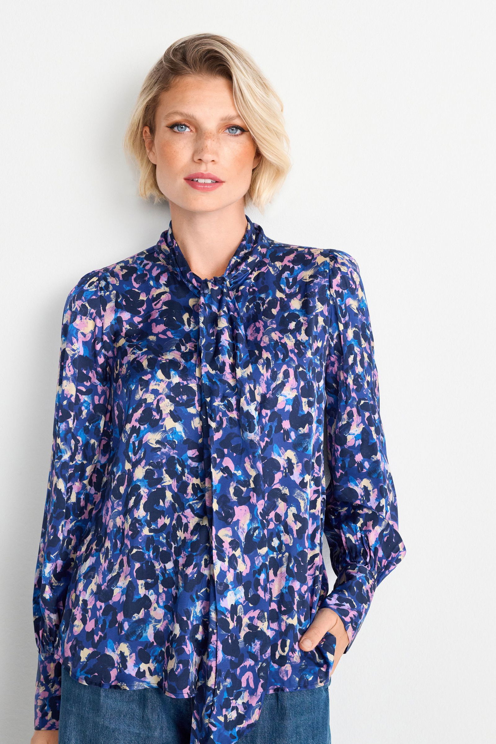 Rich & Royal | Rich & Royal Druckbluse | 40 | midnight blue