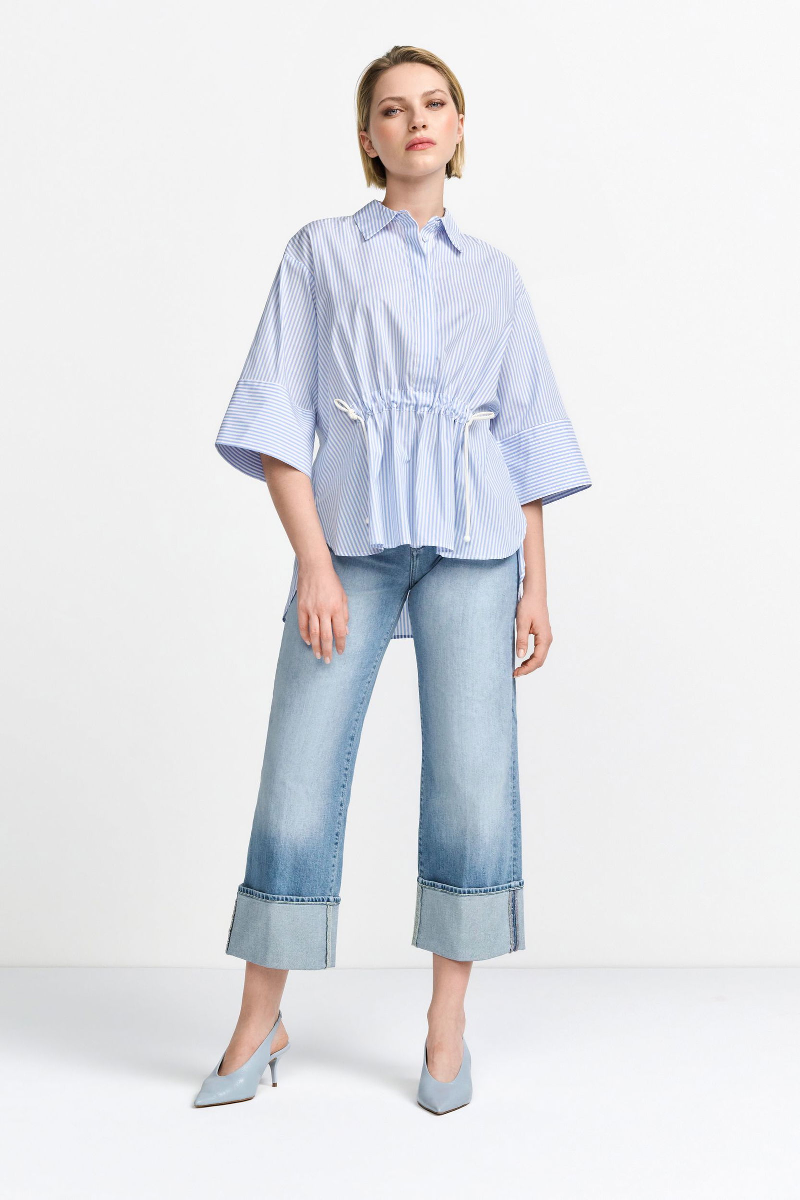 Rich & Royal |  Rich & Royal Druckbluse  | 40 | skyway blue