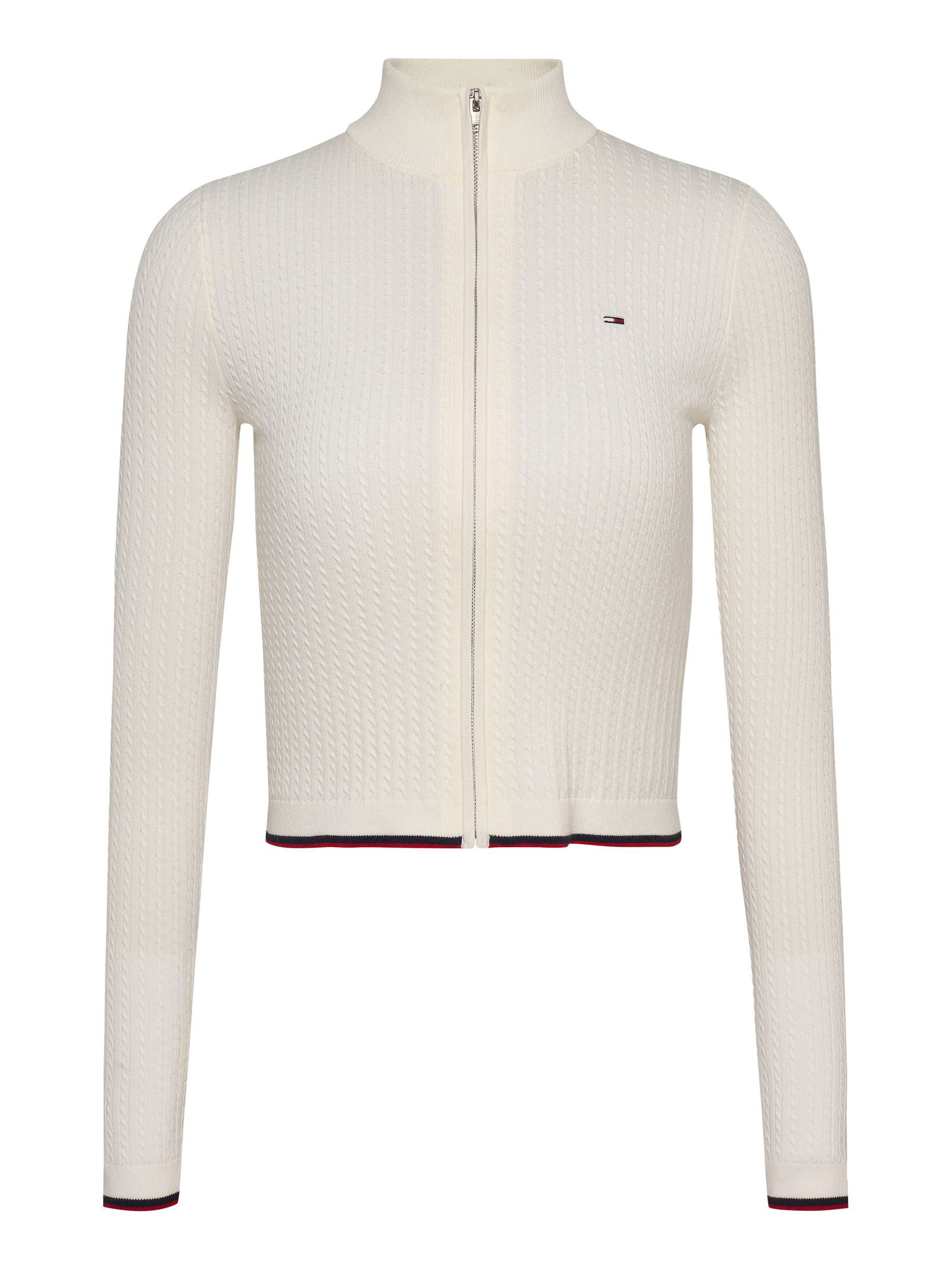  | TJW CABLE ZIP THRU CARDIGAN | S | ancient white