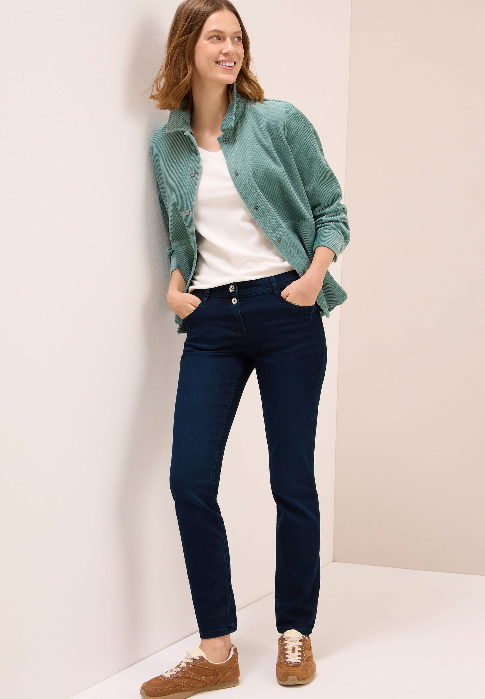 CECIL | CECIL Straight Leg Jeans | 29/32 | blue black washed