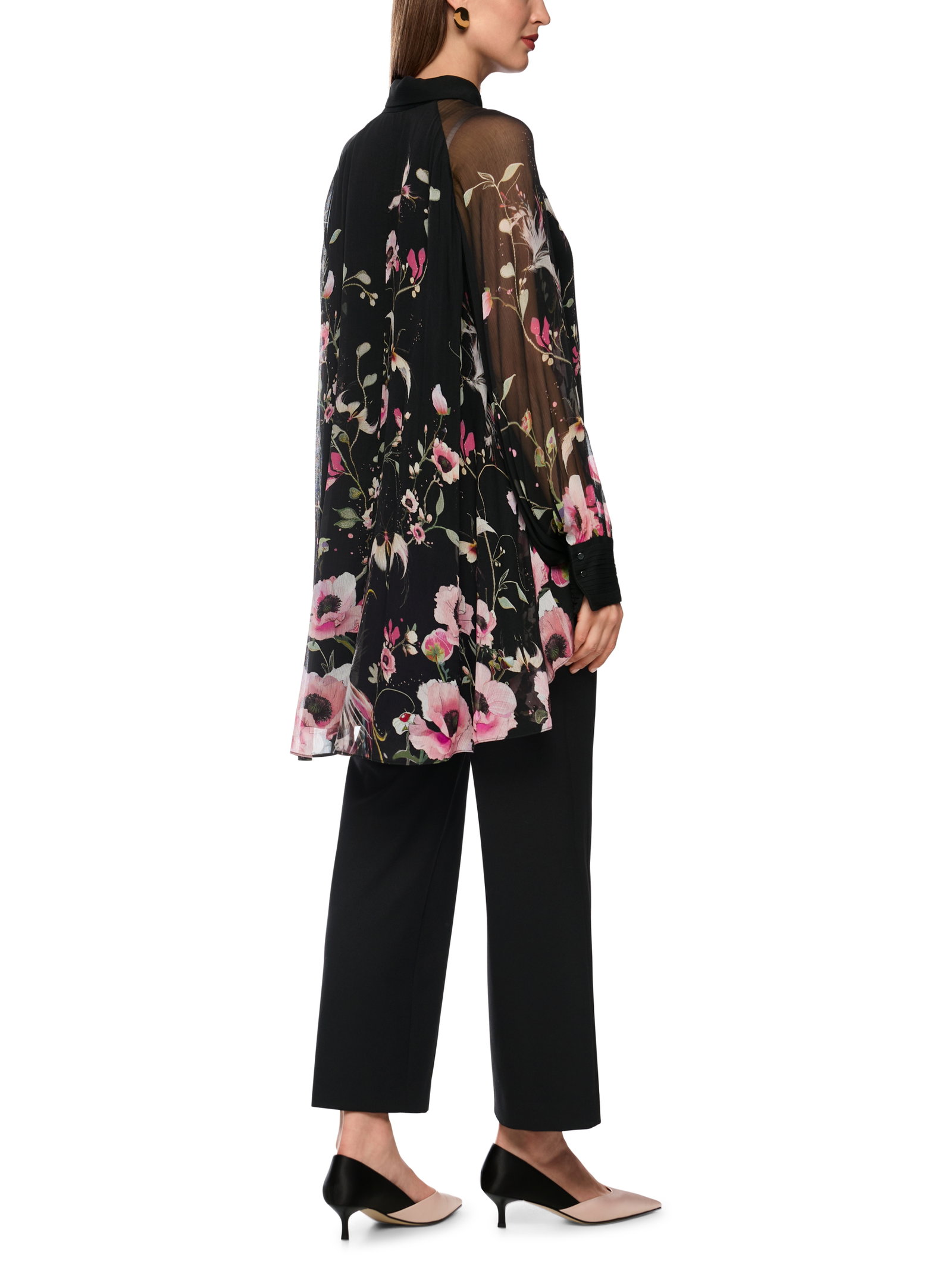 Lange Bluse mit Blumenmuster #3