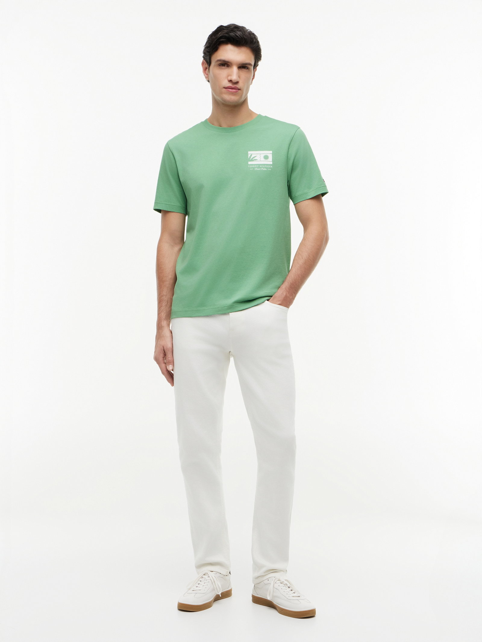 MONO SUN GRAPHIC REGULAR TEE, GREEN #5
