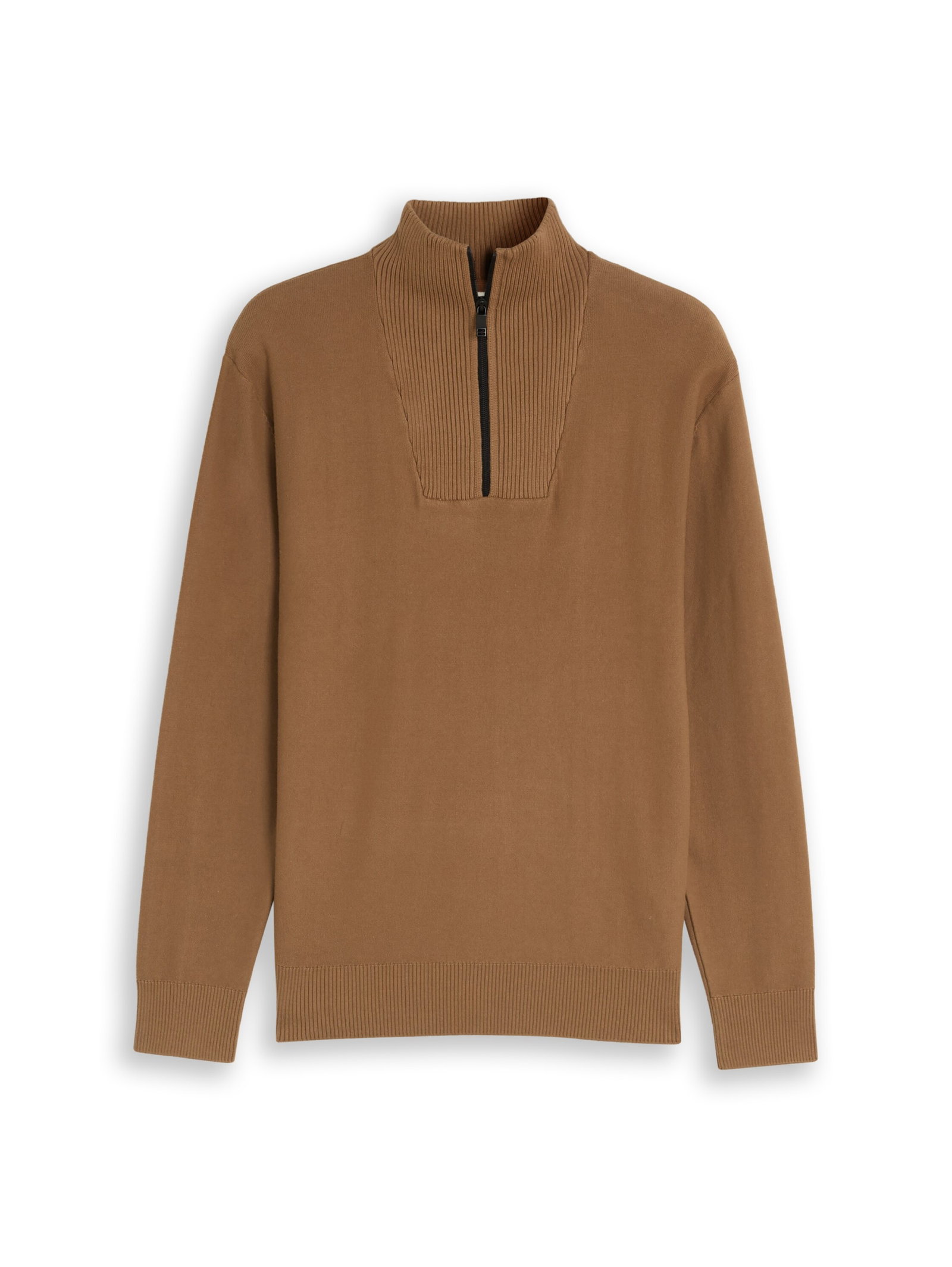 basic knit troyer, malt brown #1