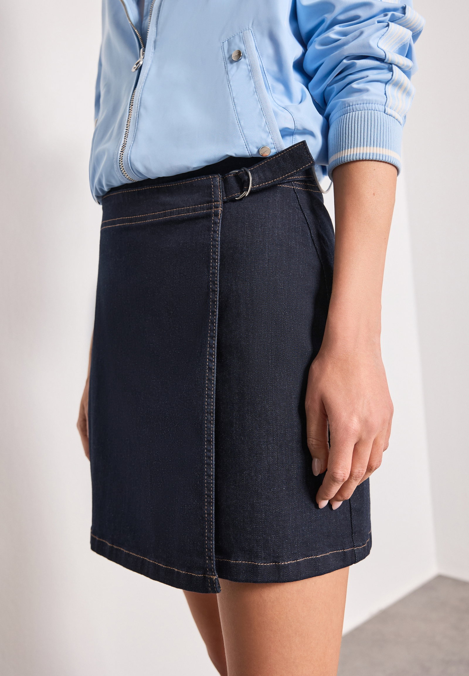 Style Denim Wrap Skirt,rinse, Rinse Blue washed #6