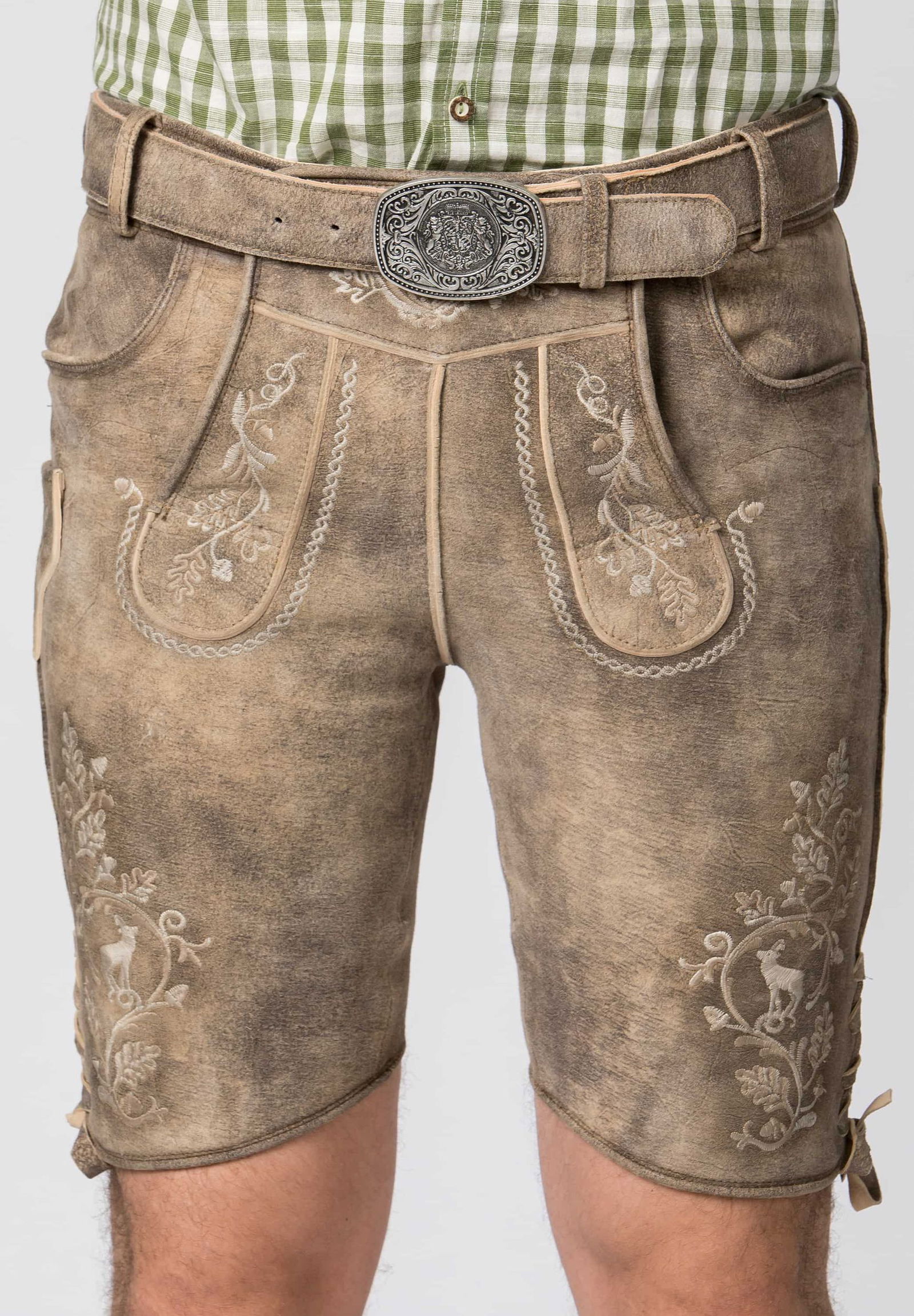 Stockerpoint |  Stockerpoint Trachtenlederhose Lederhose Girgl | 48 | schilf gespeckt