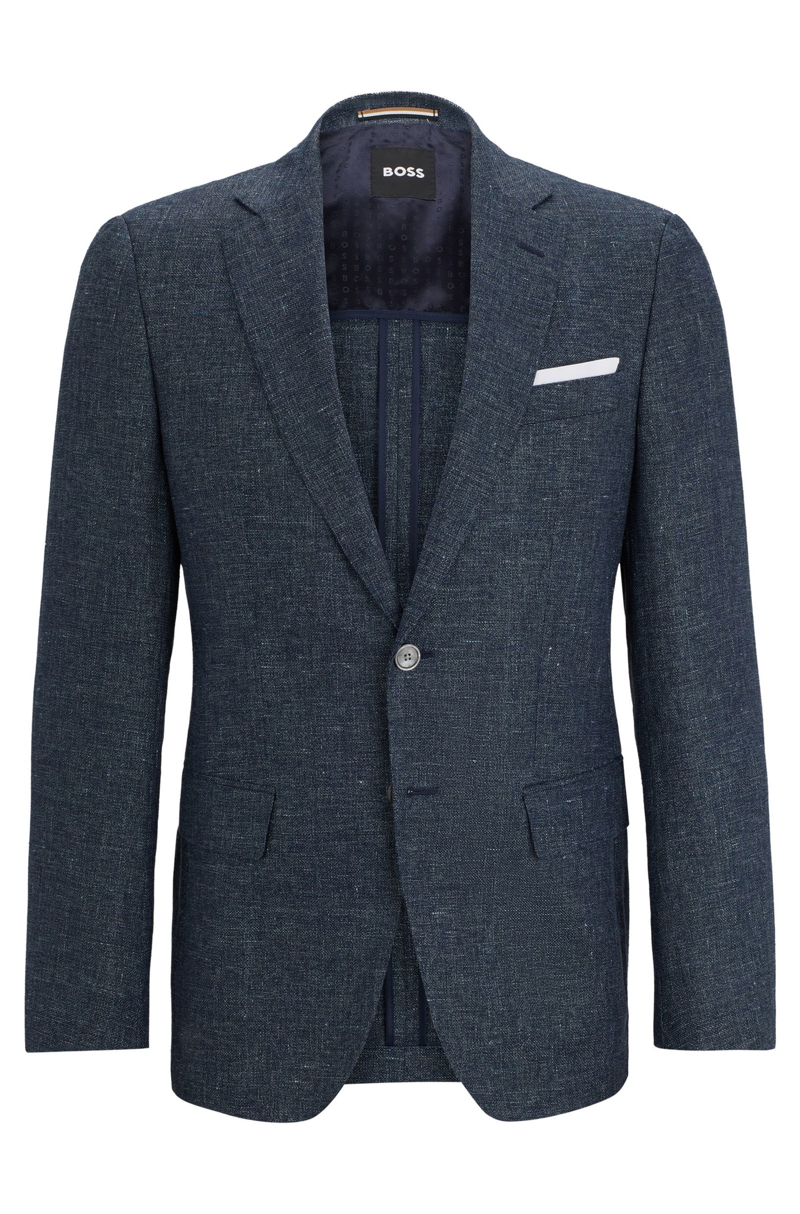 c77eb8db09415884a3c4937a1d5ae3d7 BOSS Gemustertes Slim-Fit Sakko "H-Hutson"