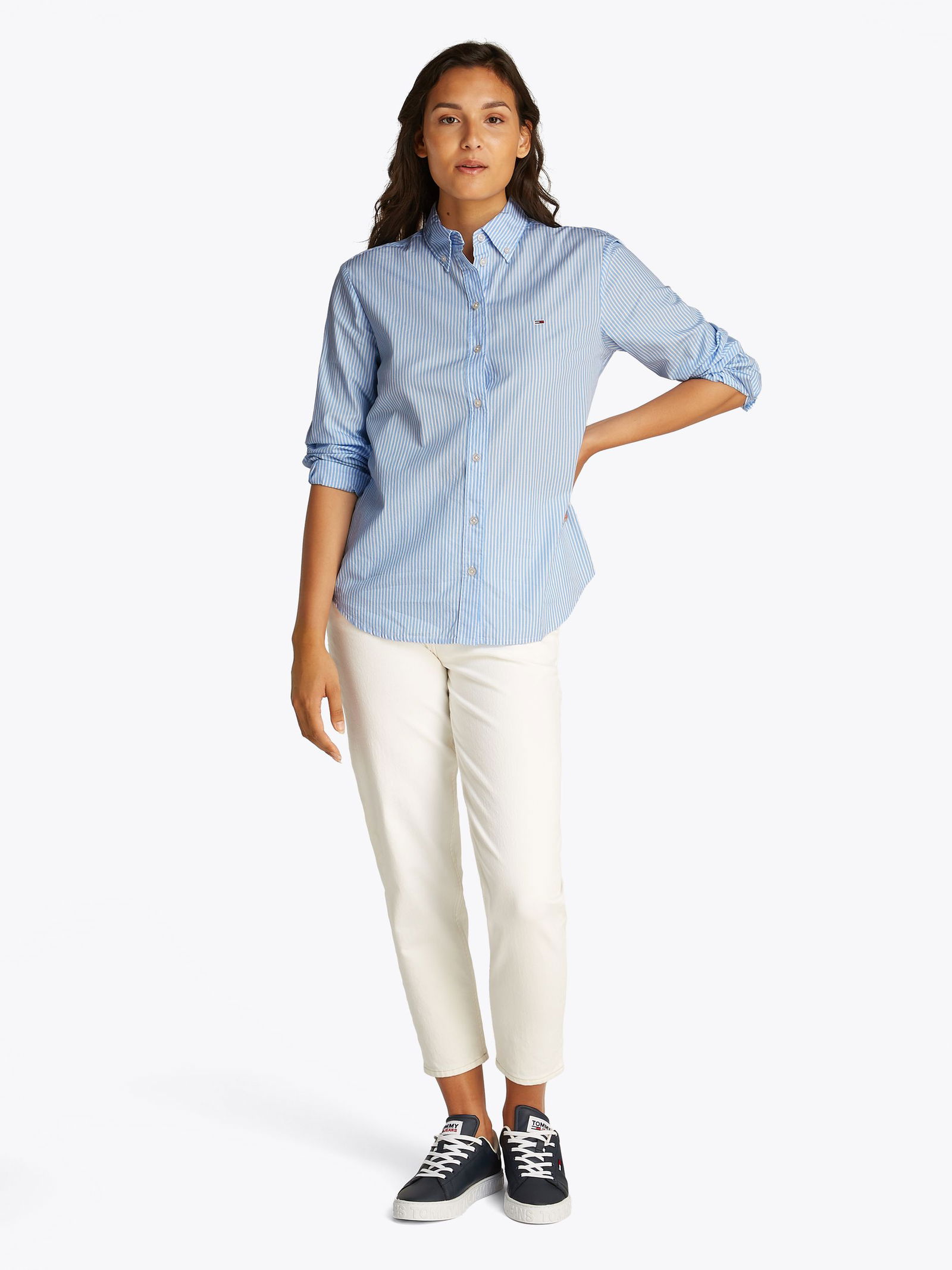 Tommy Jeans |  Tommy Jeans Druckbluse  | S | ivory petal/dark night navy stp