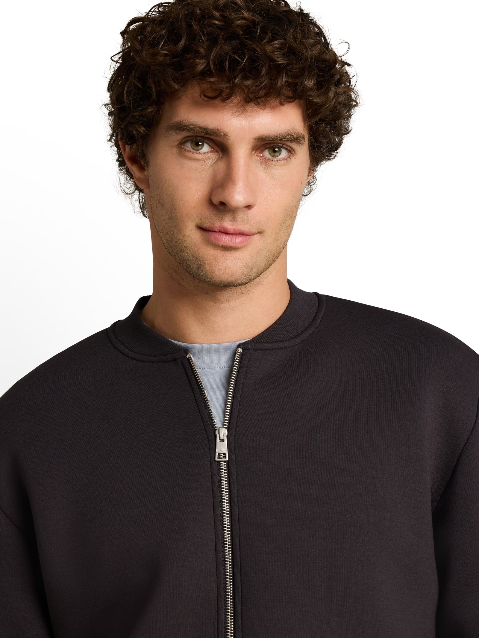 relaxed scuba bomber jacket, coal grey #6