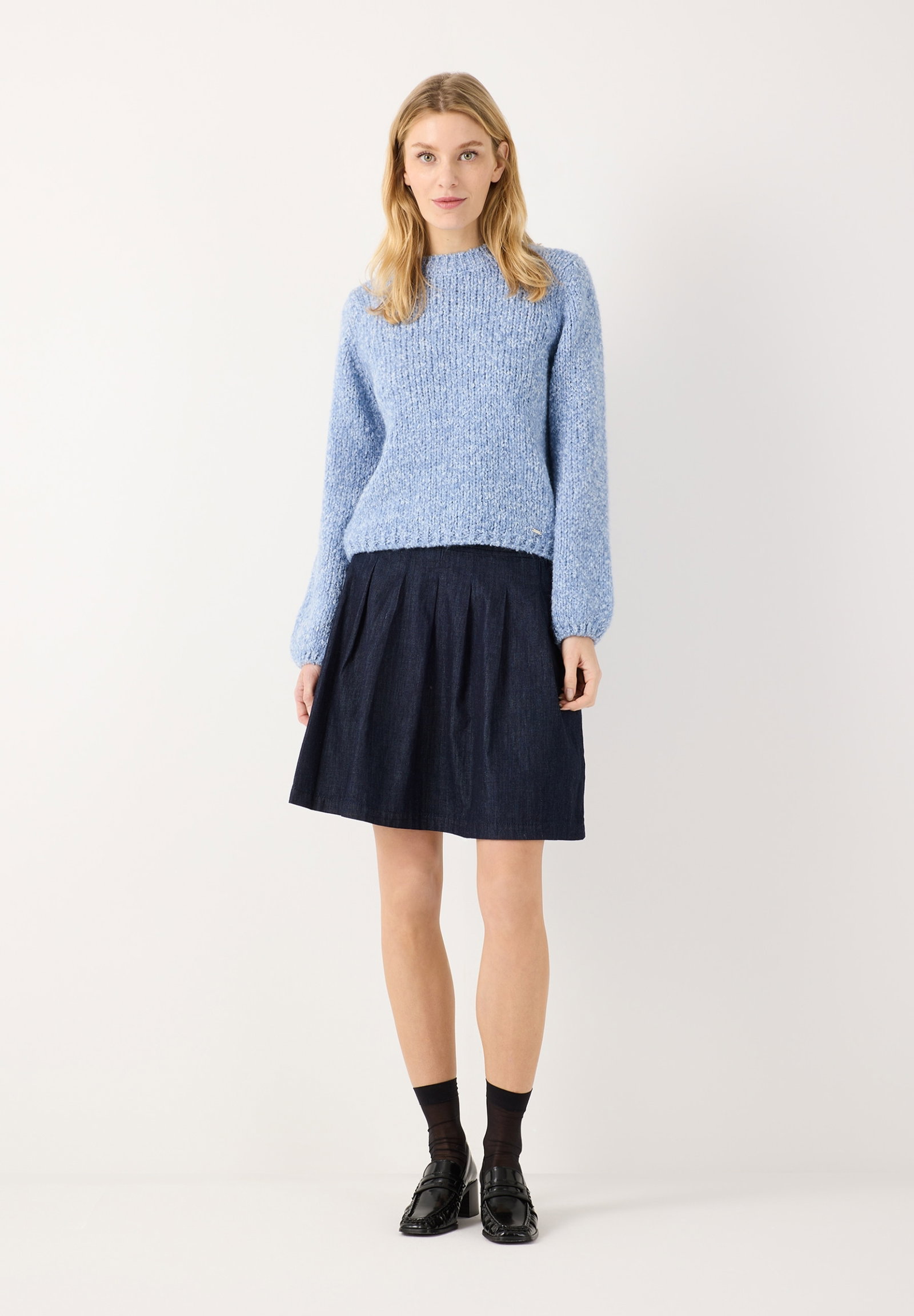 Pullover with Boucle-Yarn, autumn blue #4