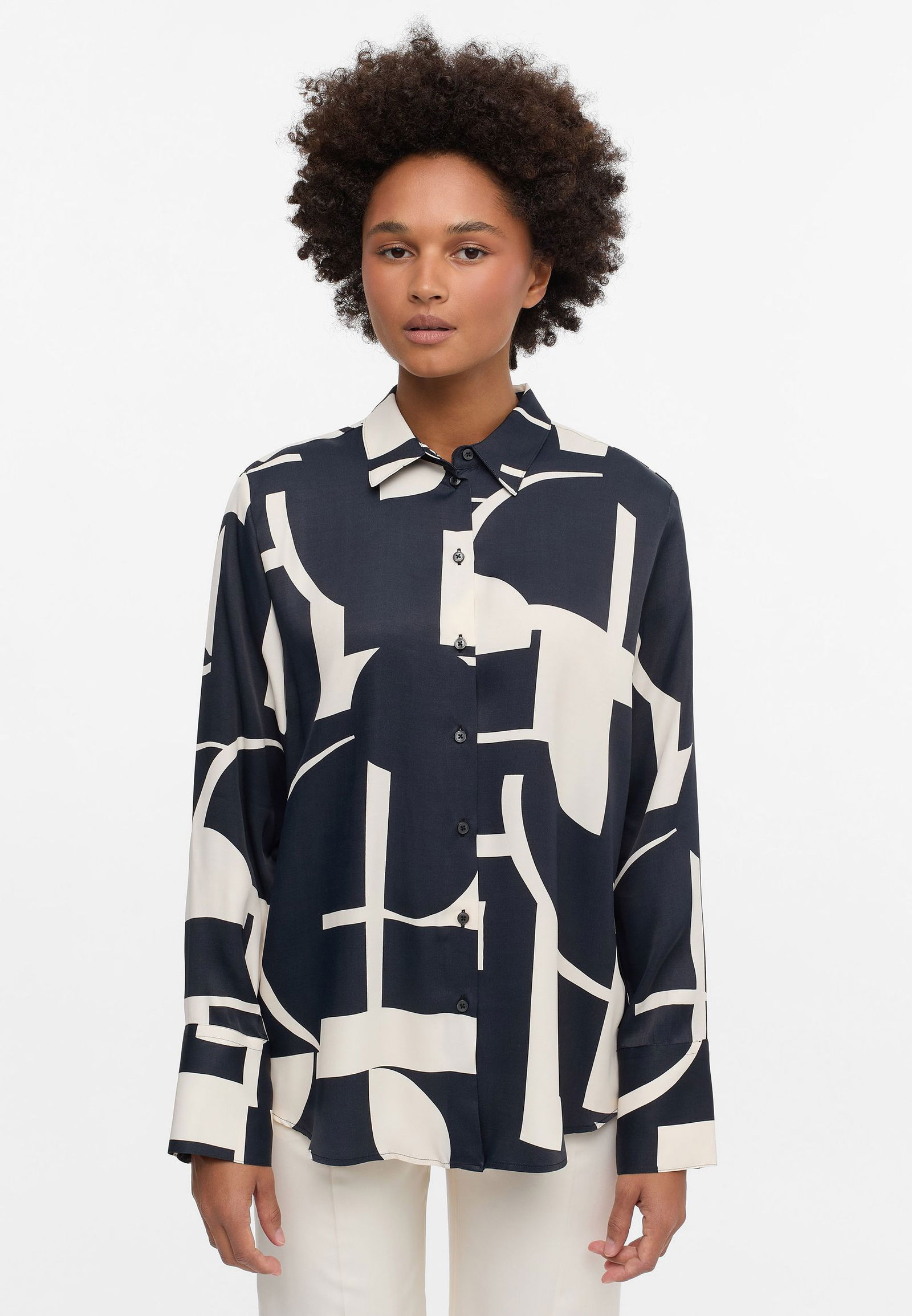 Eterna |  Eterna Druckbluse  | 38 | schwarz