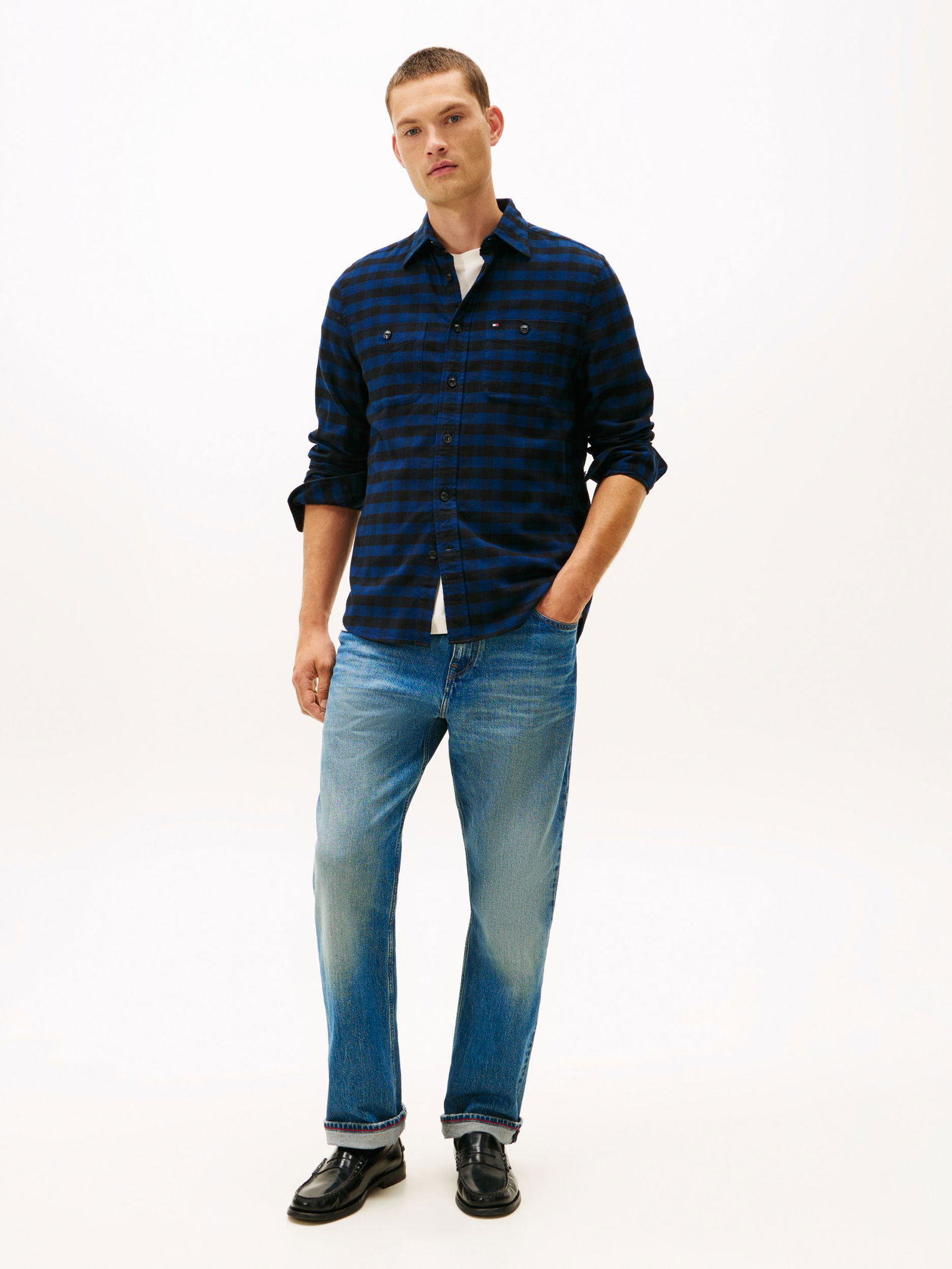 Tommy Hilfiger | Tommy Hilfiger Hemd Regular Fit | XL | blue coal / optic white