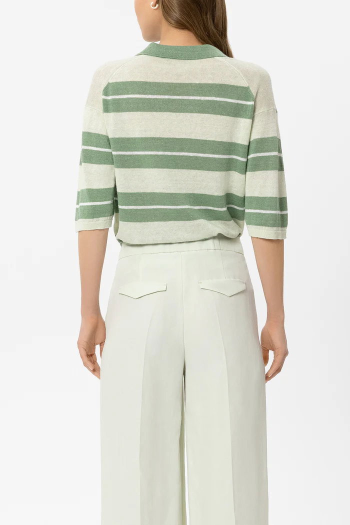 Luisa Cerano Leinen-Polo mit Preppy-Stripe #4
