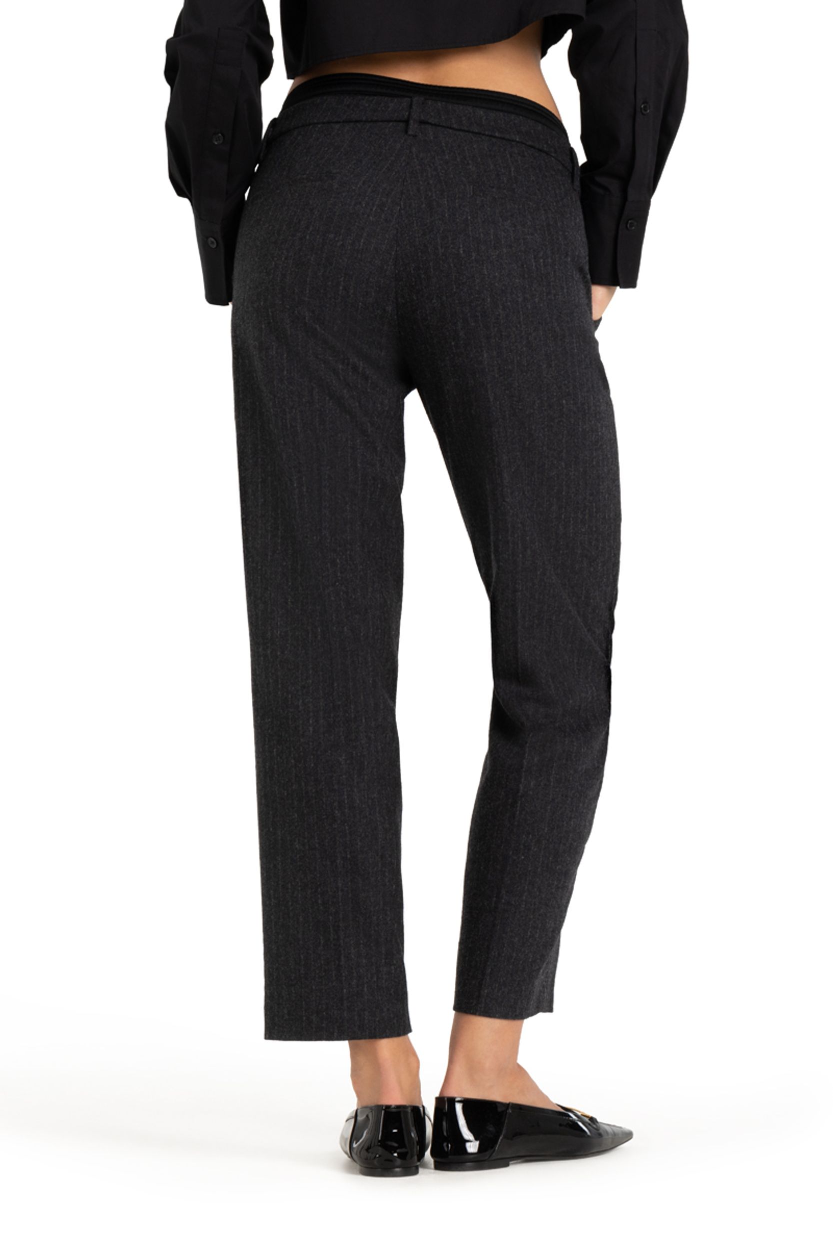  |  Karen, grey fuzzy pinstripe | 38/28