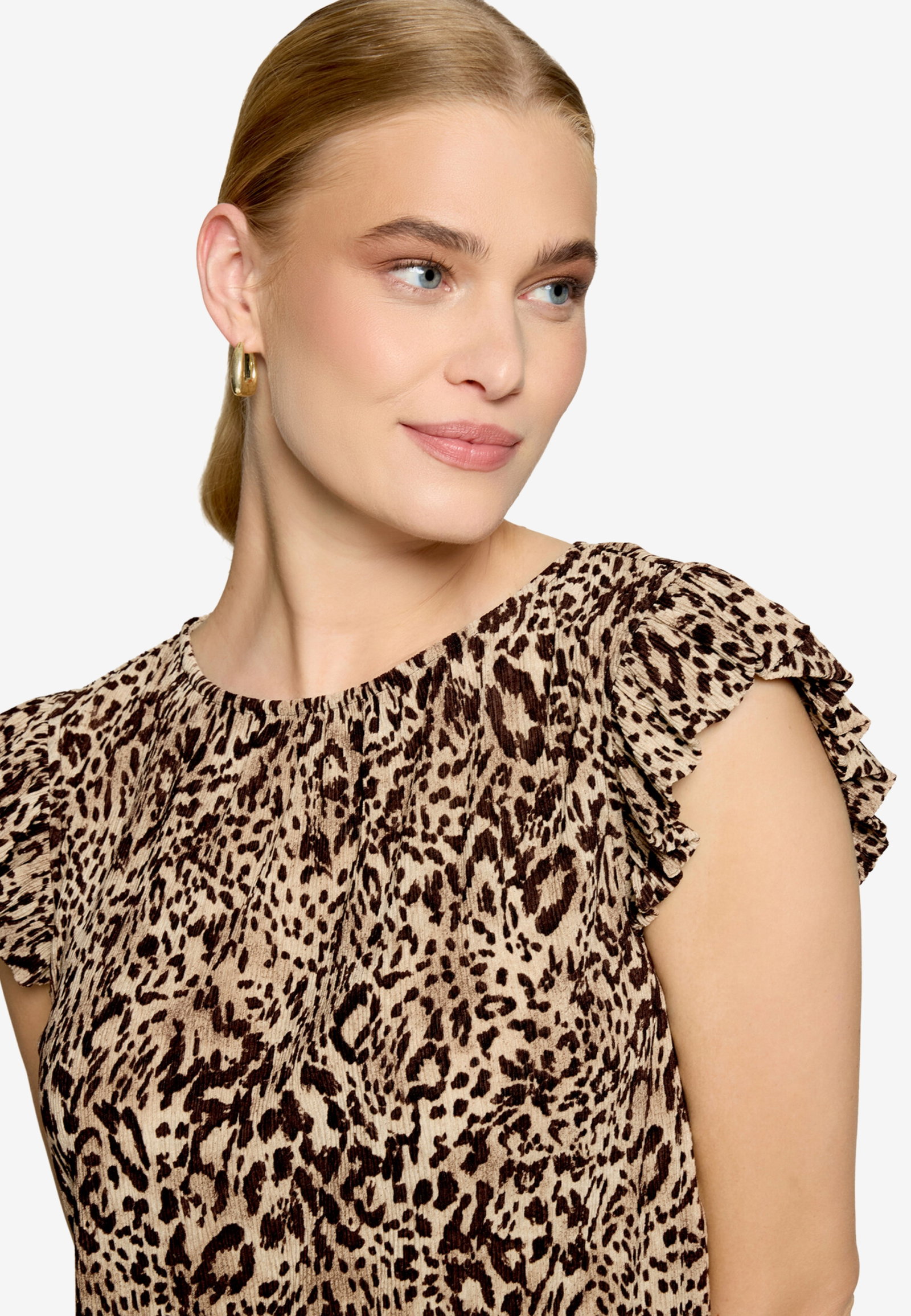 Shirt Kurz 1/2 Arm, Beige/Brown #5