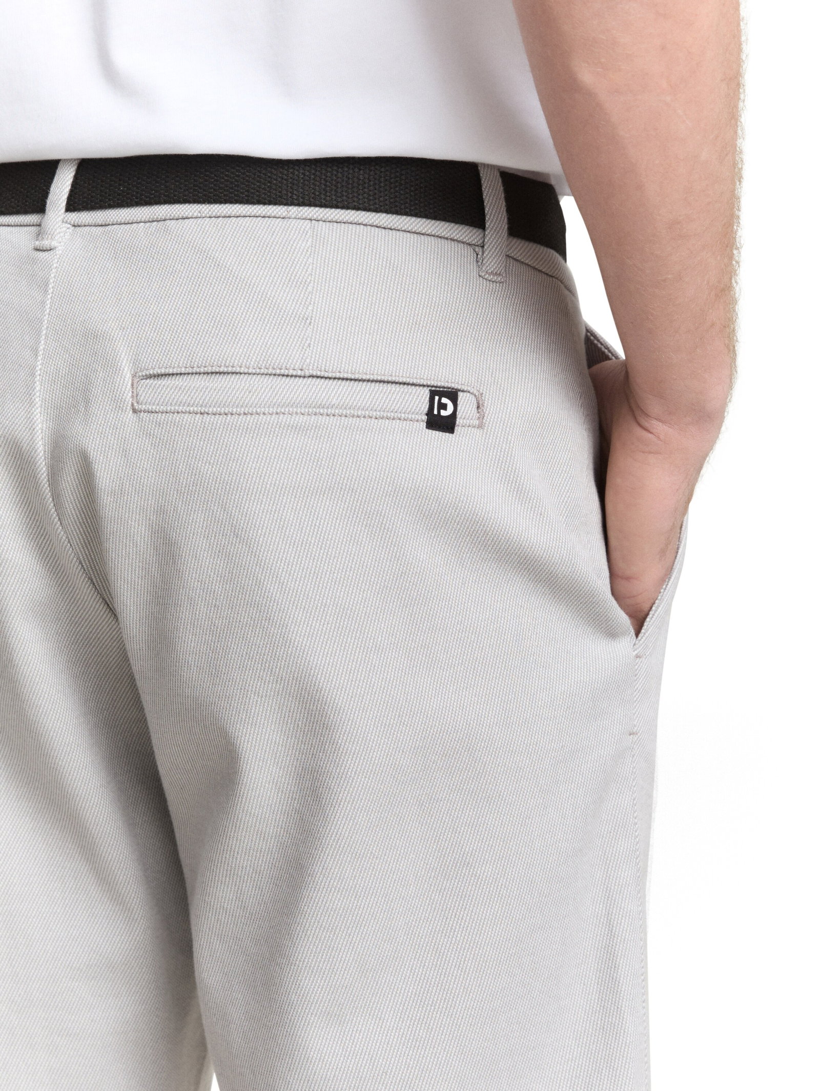 regular structured chino short, grey white twill structure #6