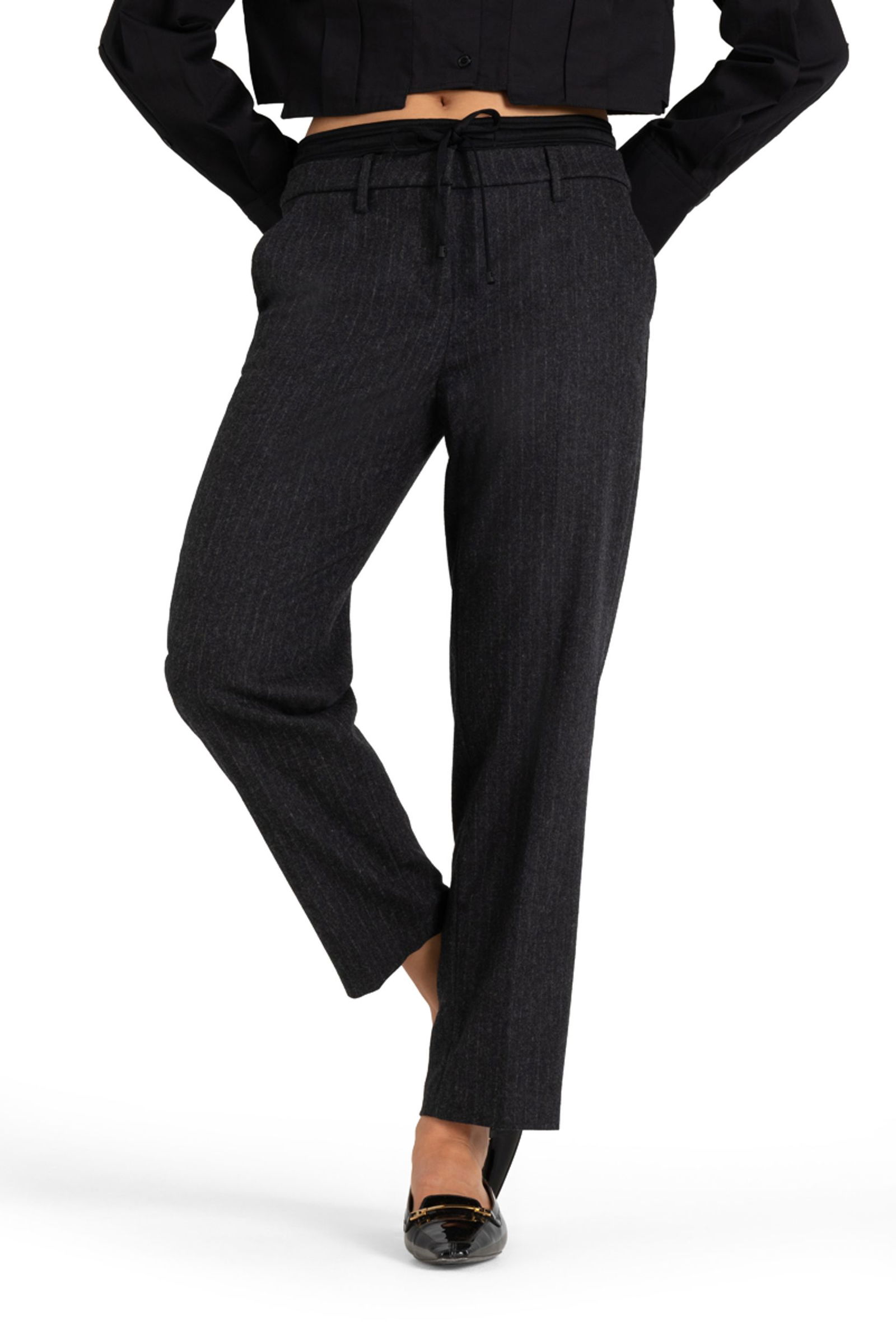 082f739a9f0196bef22a425efda454ca |  Karen, grey fuzzy pinstripe | 38/28