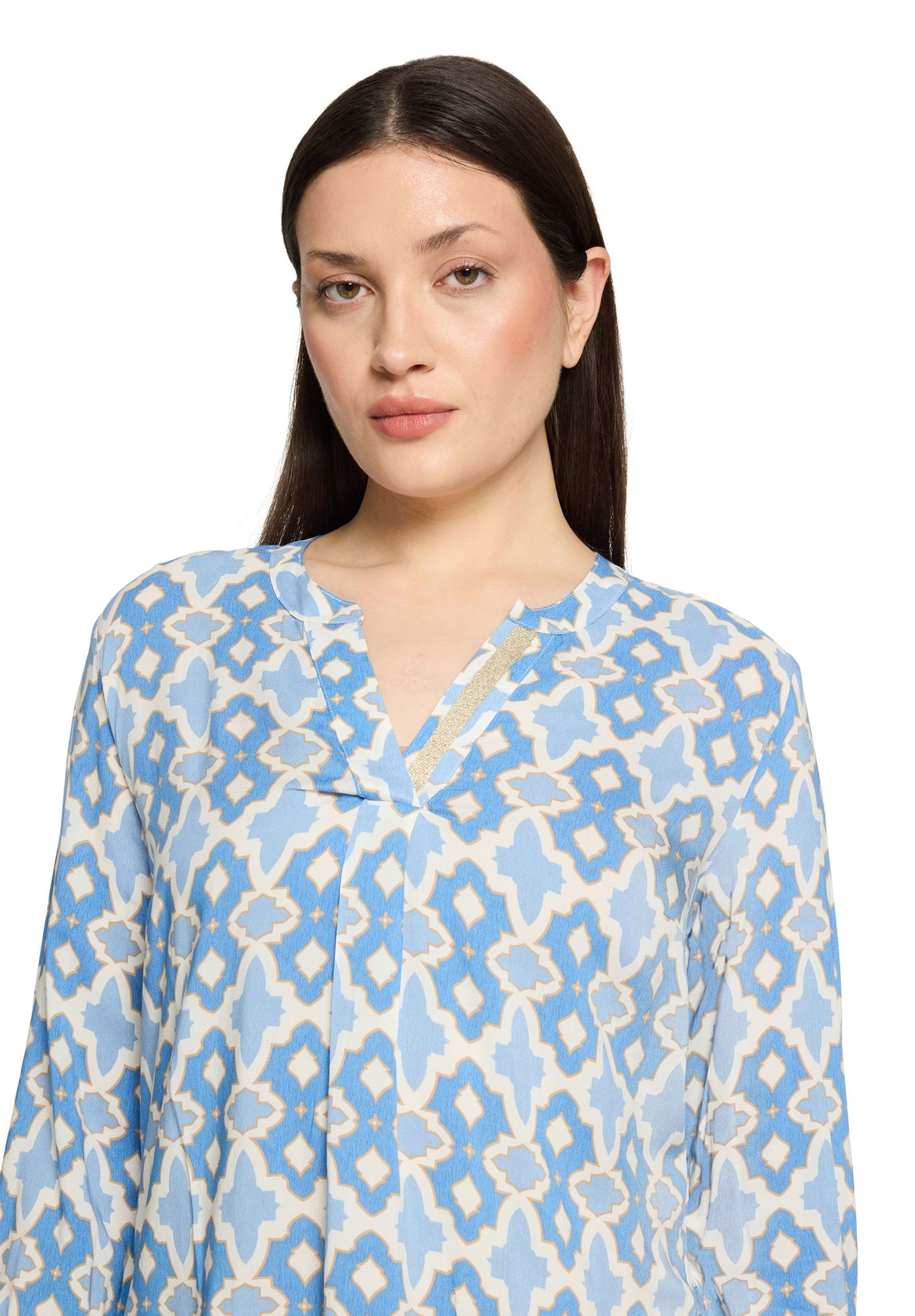 Cartoon |  Cartoon Druckbluse  | 46 | weiß/blau