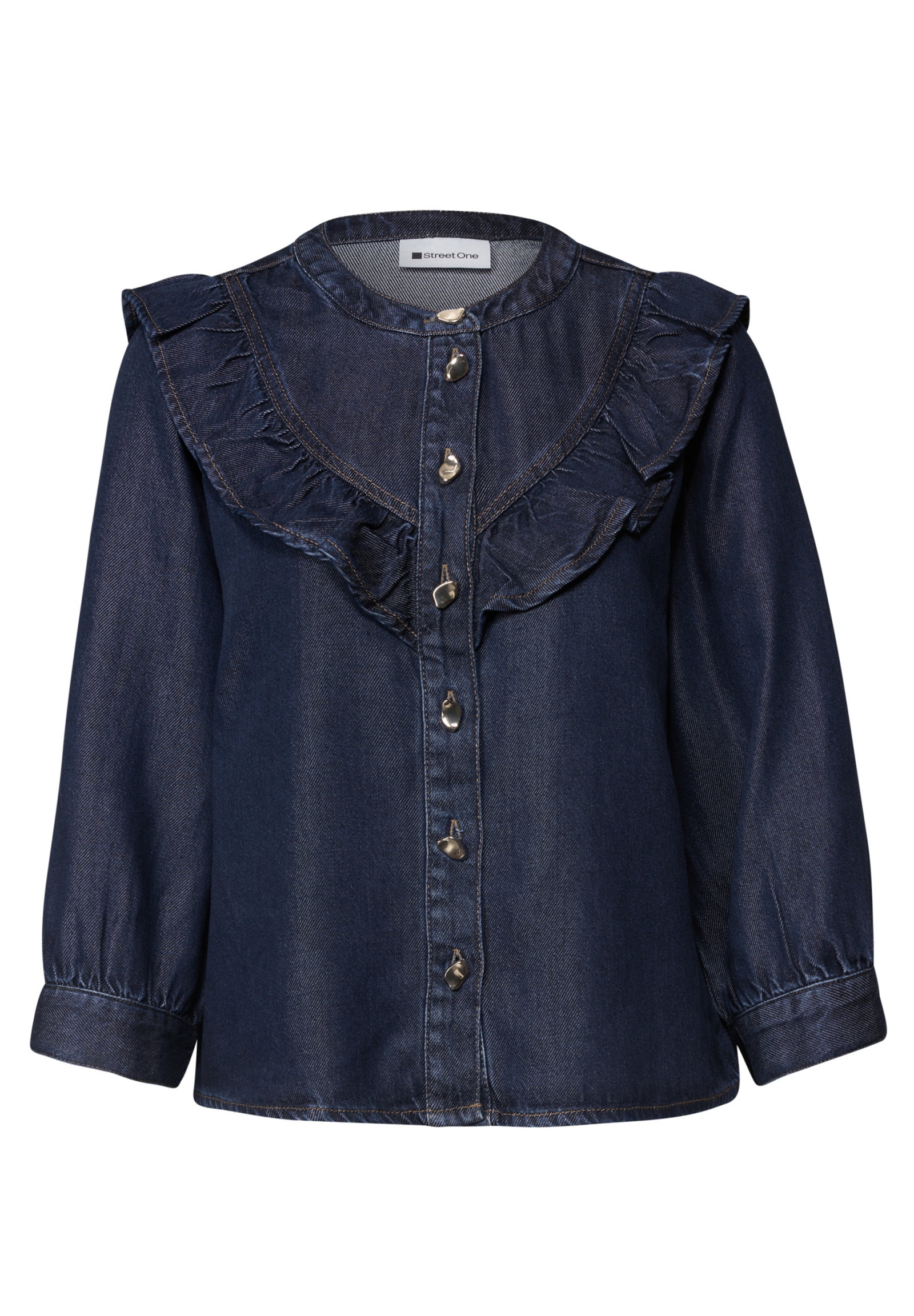 Style Denim,Blouse,rinse wash, Dark Blue Soft Washed #1