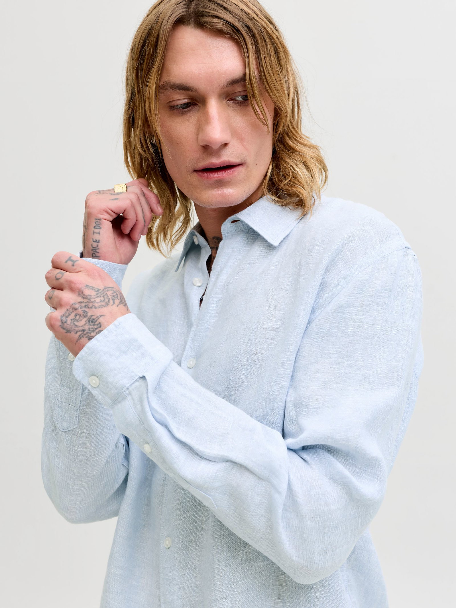 Jack&Jones |  Jack&Jones Hemd Super Slim Fit  | L | Chambray Blue