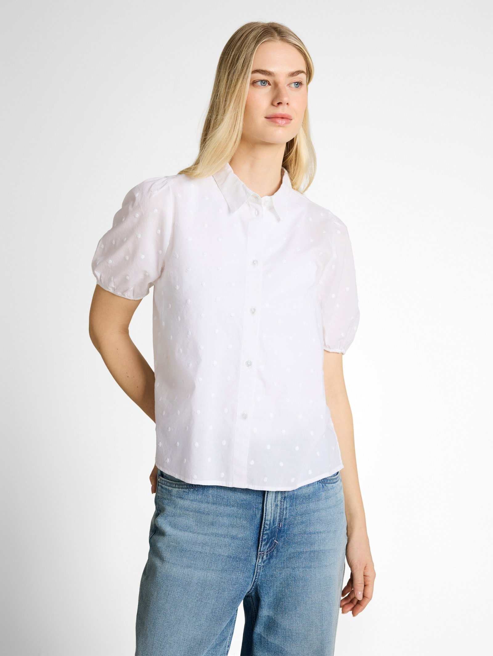 shortsleeve cotton shirt with, White #5