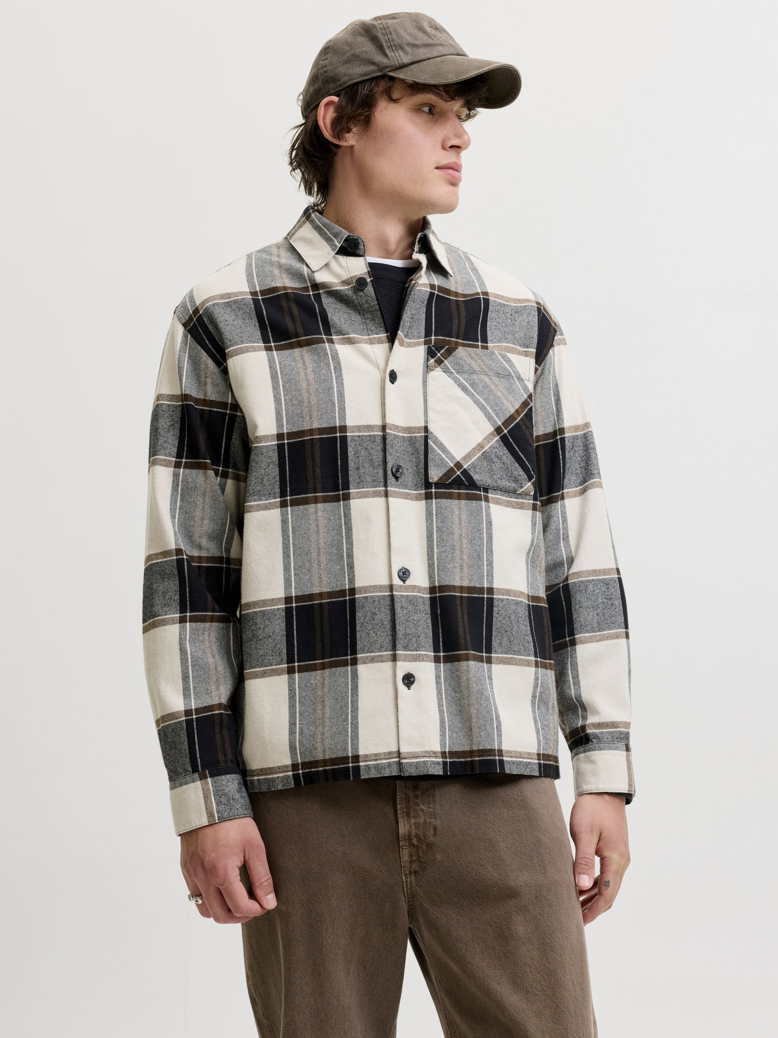 JJEJACKSON OVERSHIRT LS SN, Cloud Dancer/CHECK #2