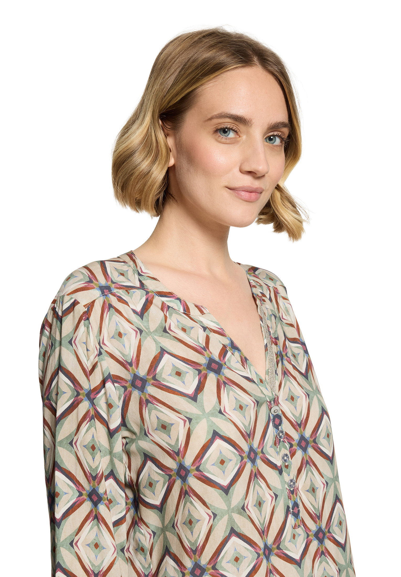 Bluse Kurz 1/1 Arm, Nature/Brown #6