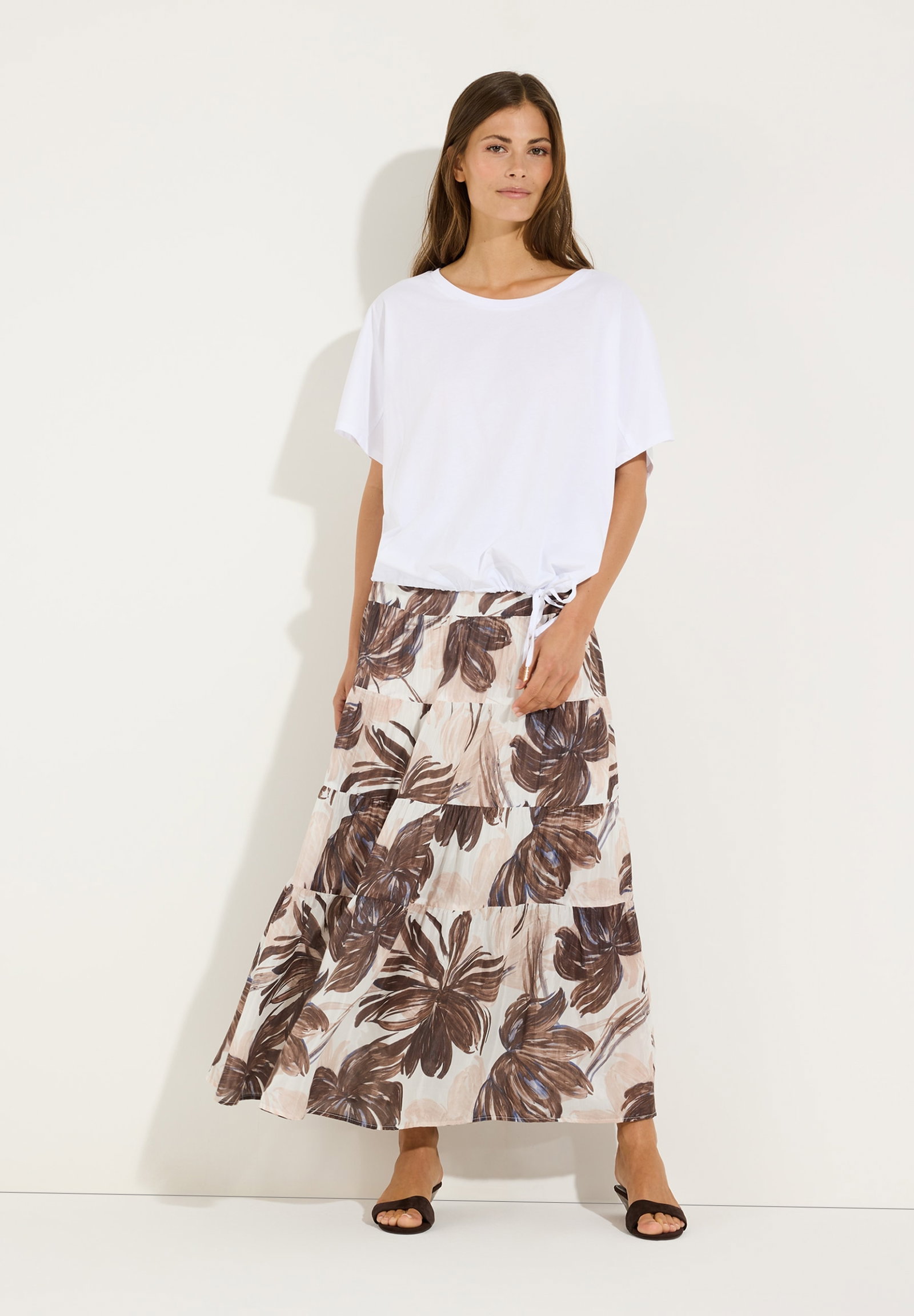 CO-Voile Maxi Skirt, brushstroke flower print #4