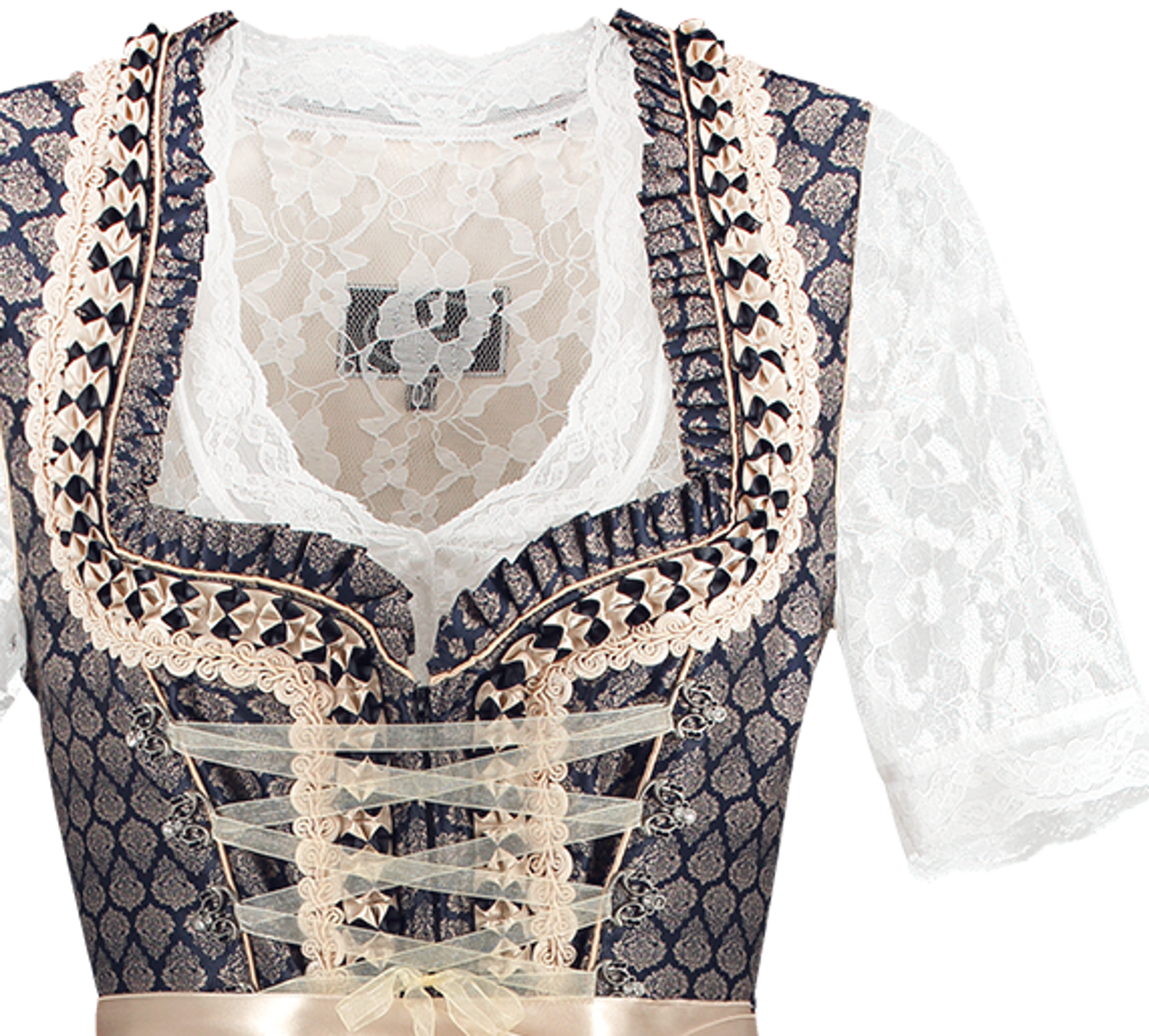 Haus Huberts Dirndl Blau/creme #4